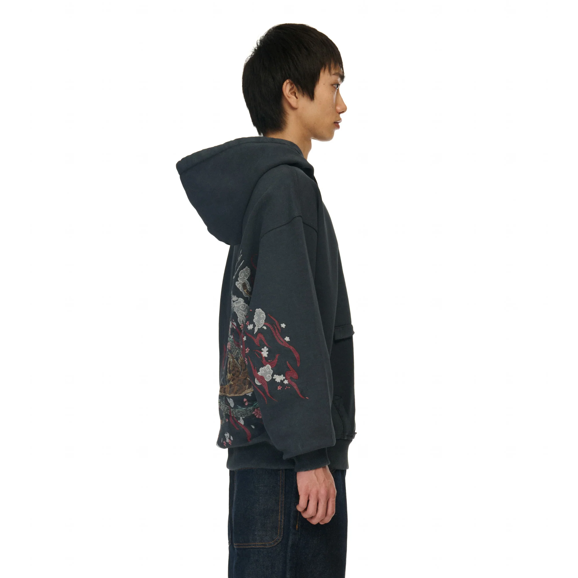"yakuza" Hoodie black 01 - Image 8