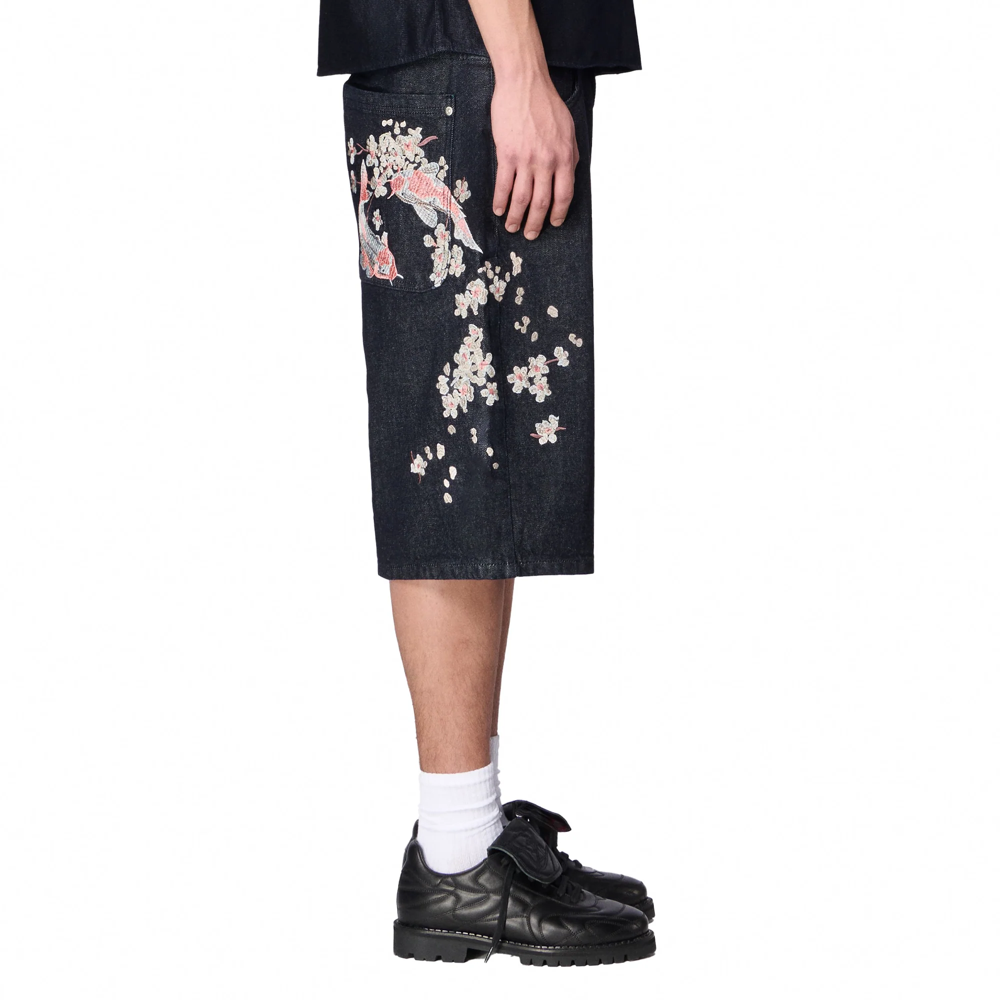 "yakuza" indigo raw Jorts 02 - Image 10