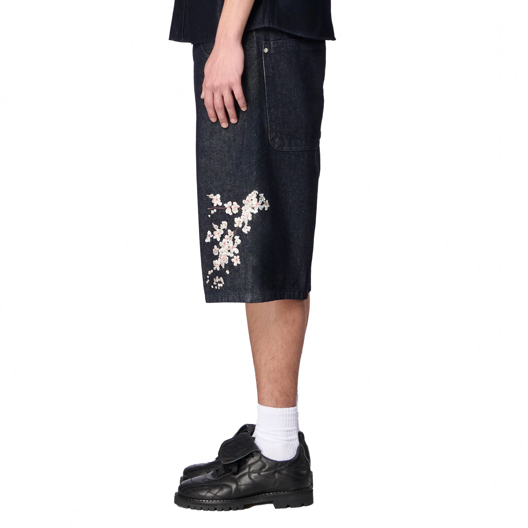 "yakuza" indigo raw Jorts 02 - Image 8