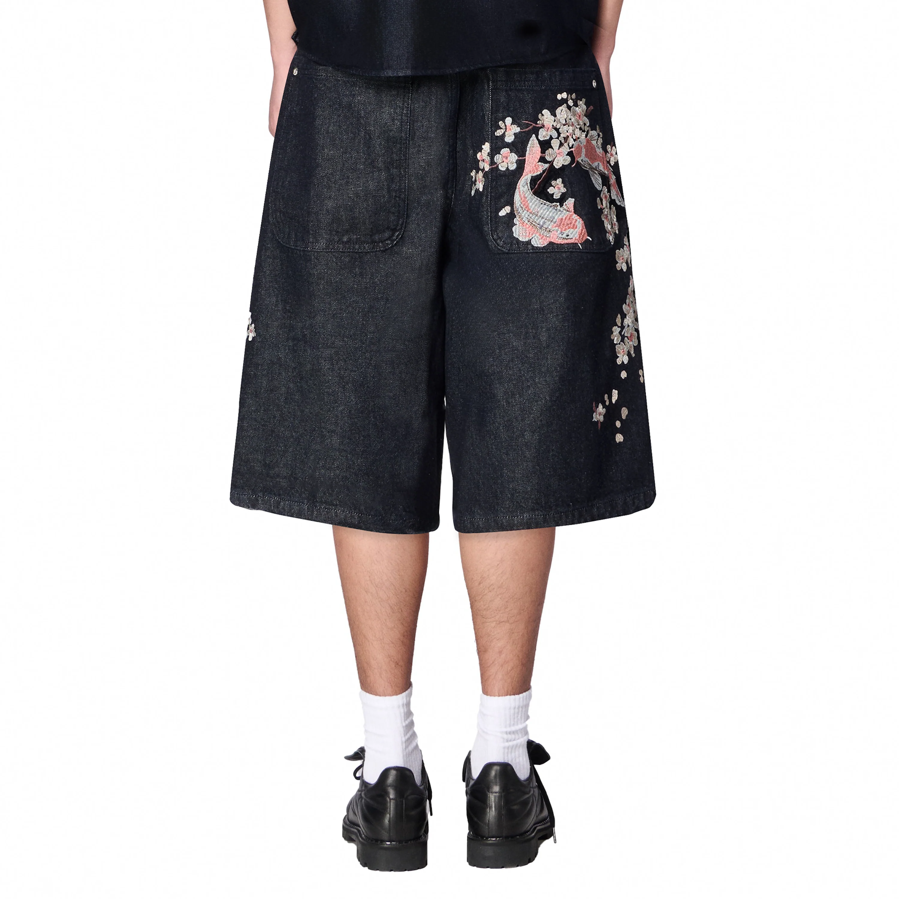 "yakuza" indigo raw Jorts 02 - Image 9