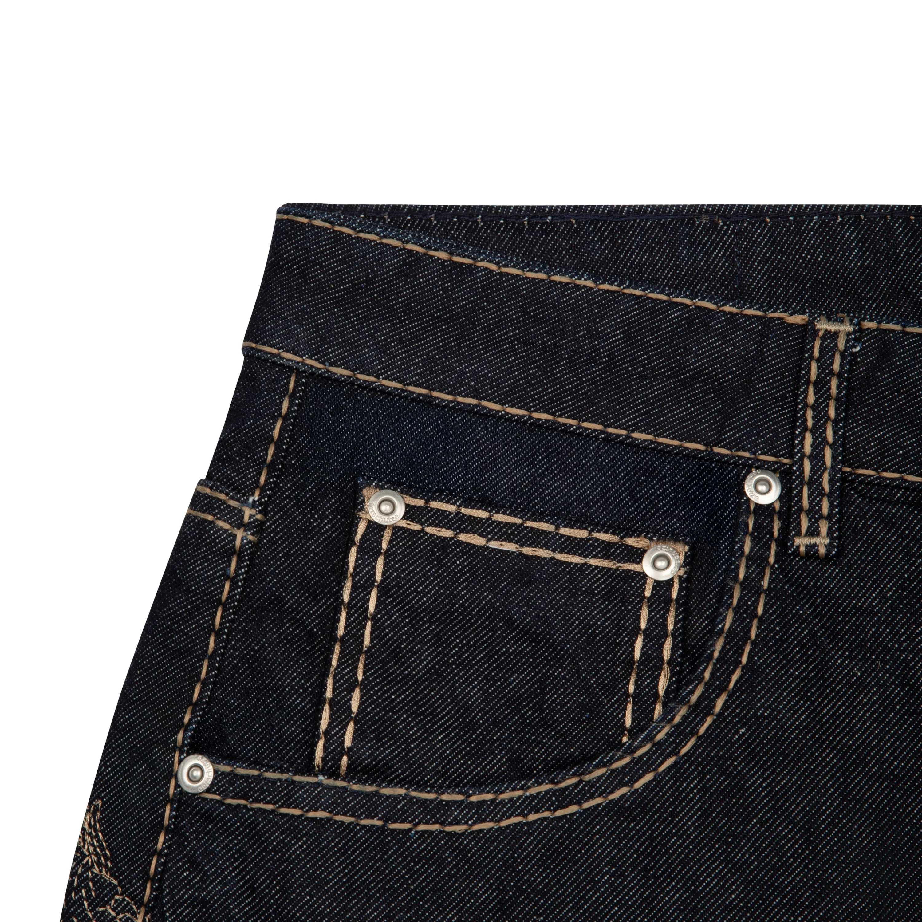 "yakuza" indigo raw Jorts 03 - Image 3