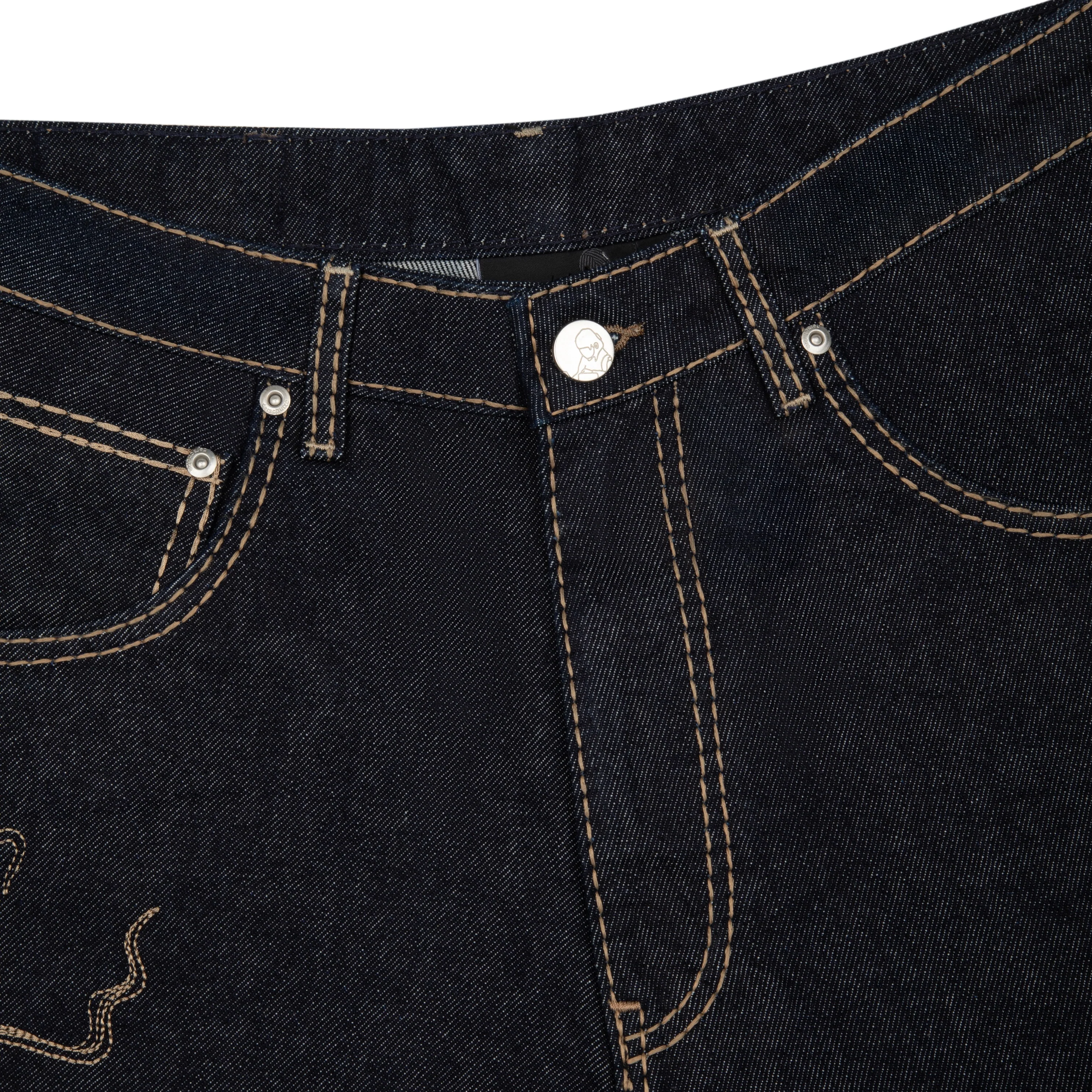 "yakuza" indigo raw Jorts 03 - Image 4