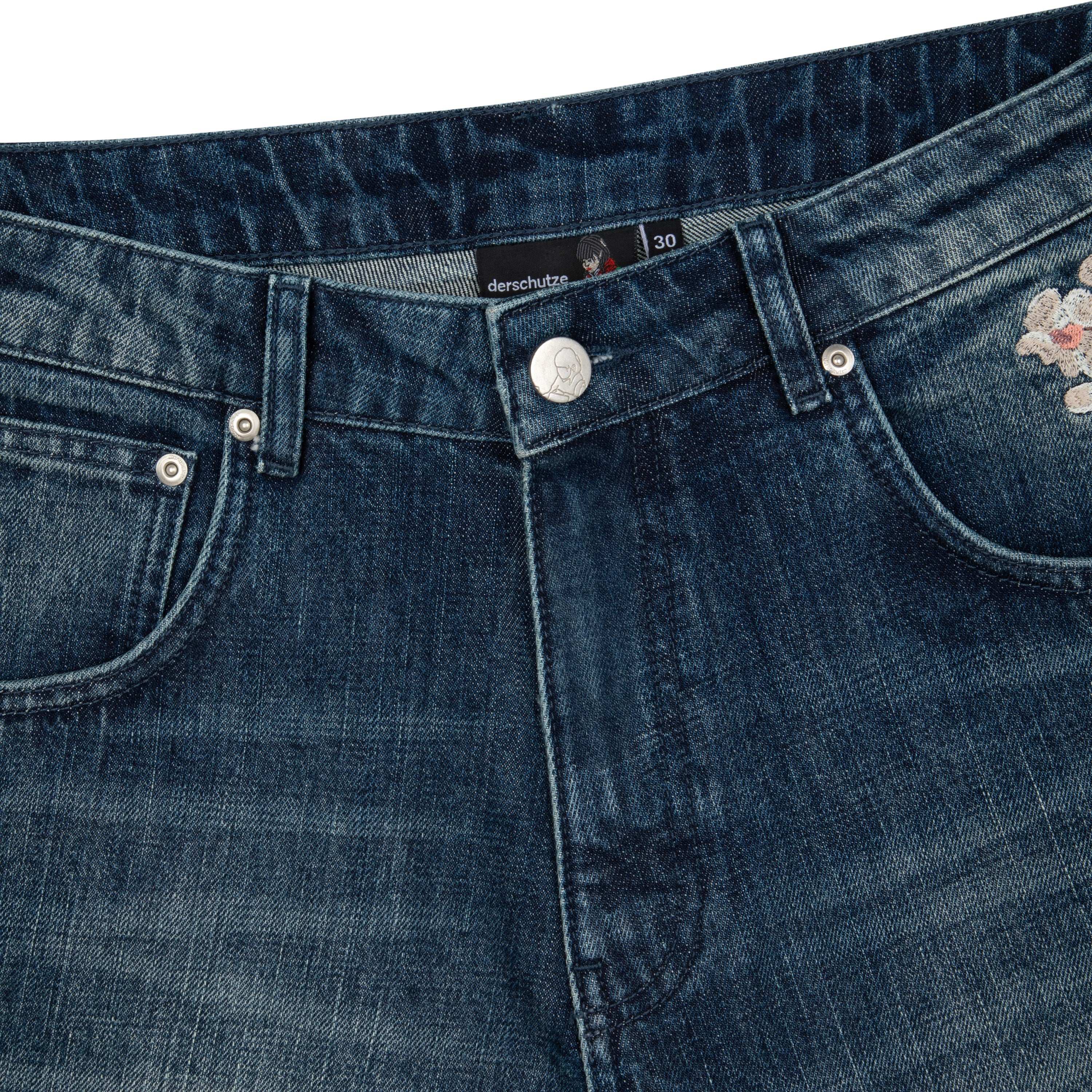 "yakuza" indigo washed Jorts 01 - Image 4