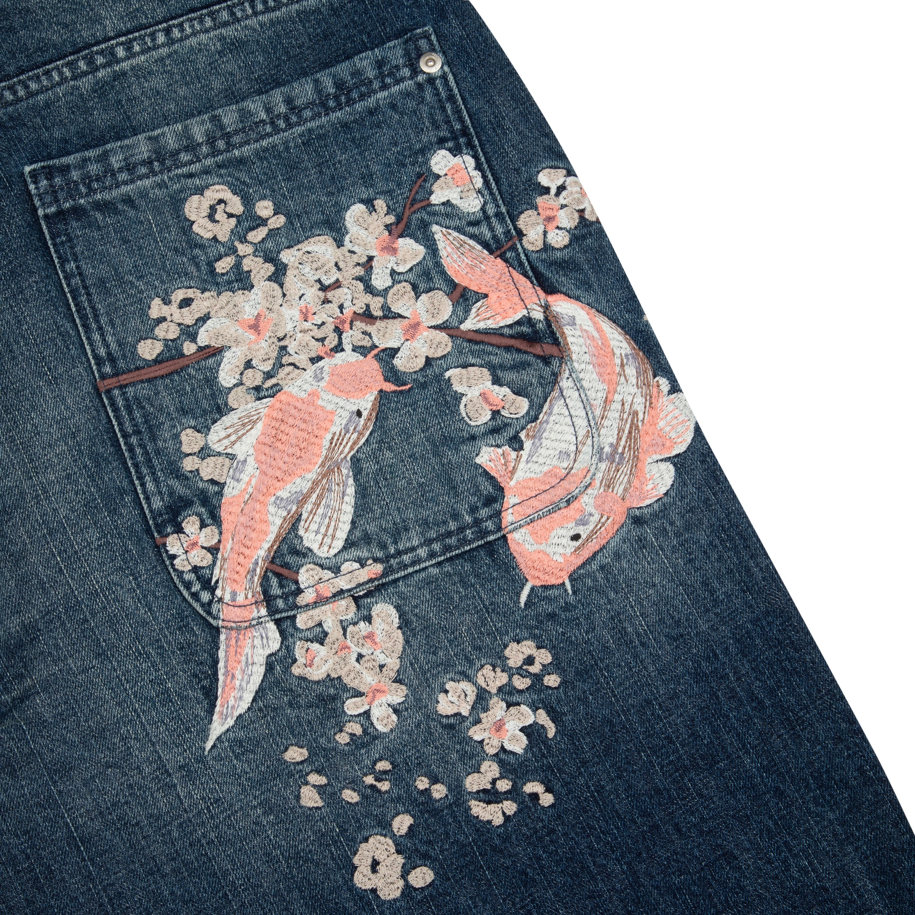 "yakuza" indigo washed Jorts 01 - Image 5