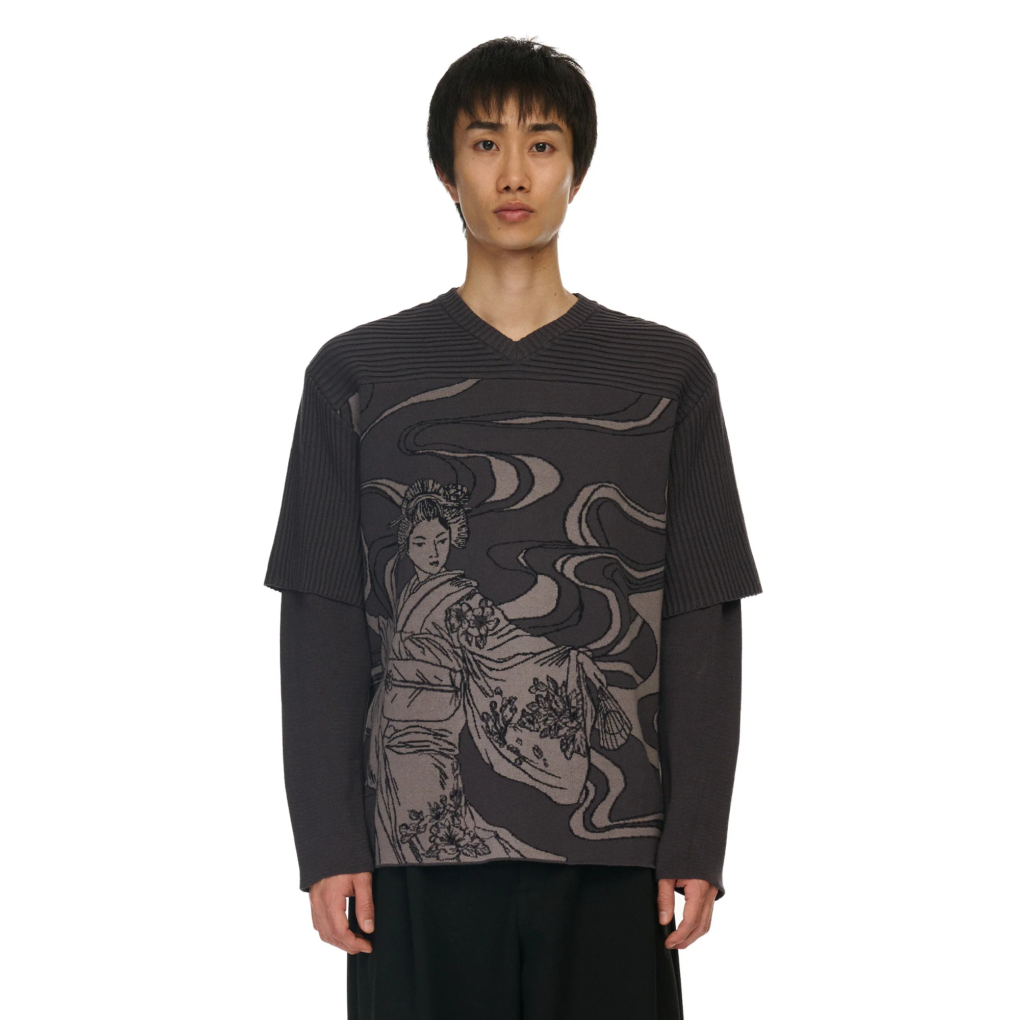 "yakuza" Layered knitted Jersey - Image 7