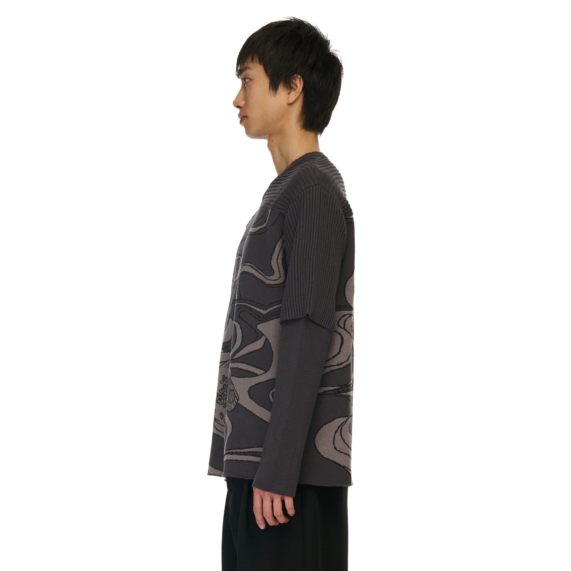 "yakuza" Layered knitted Jersey - Image 8