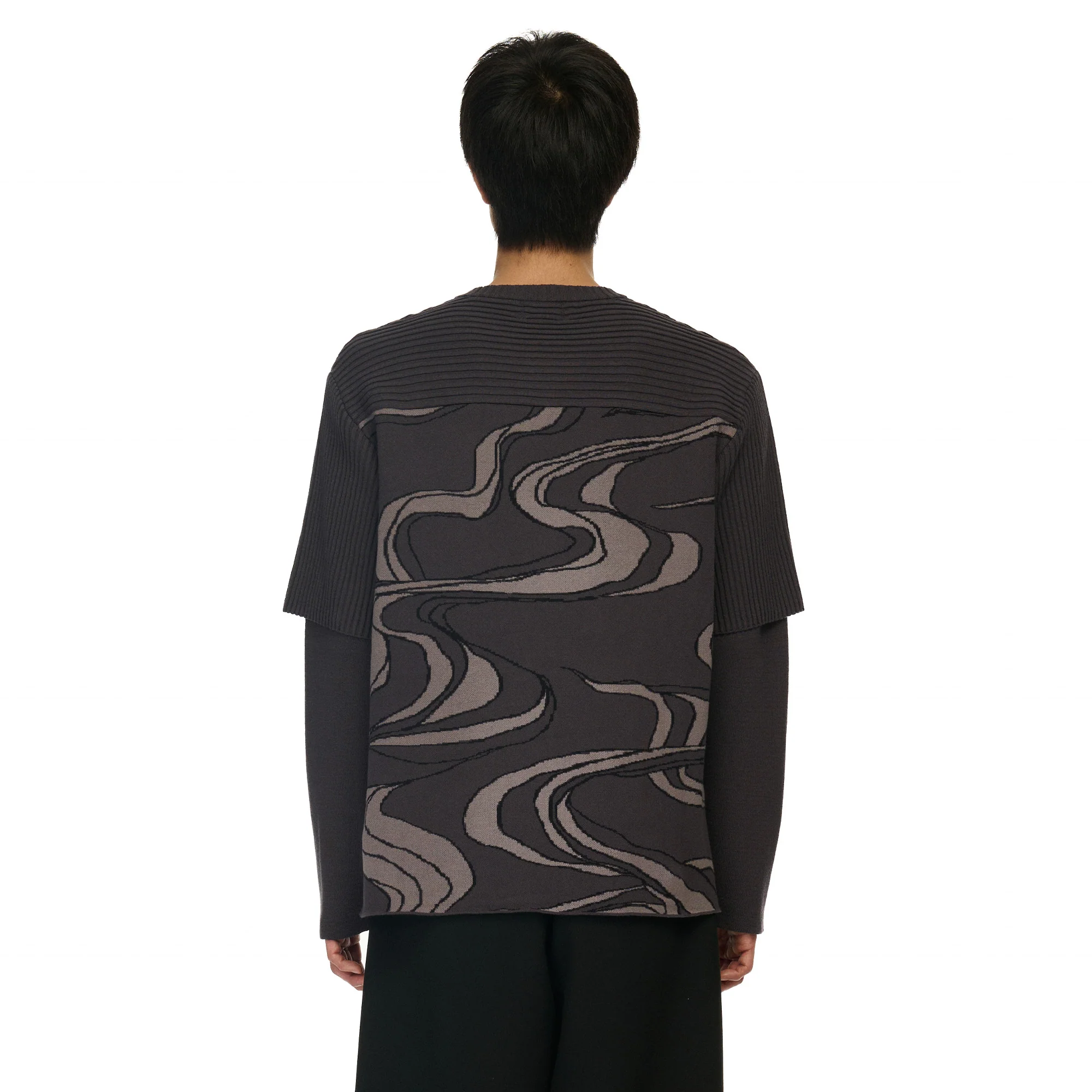 "yakuza" Layered knitted Jersey - Image 9