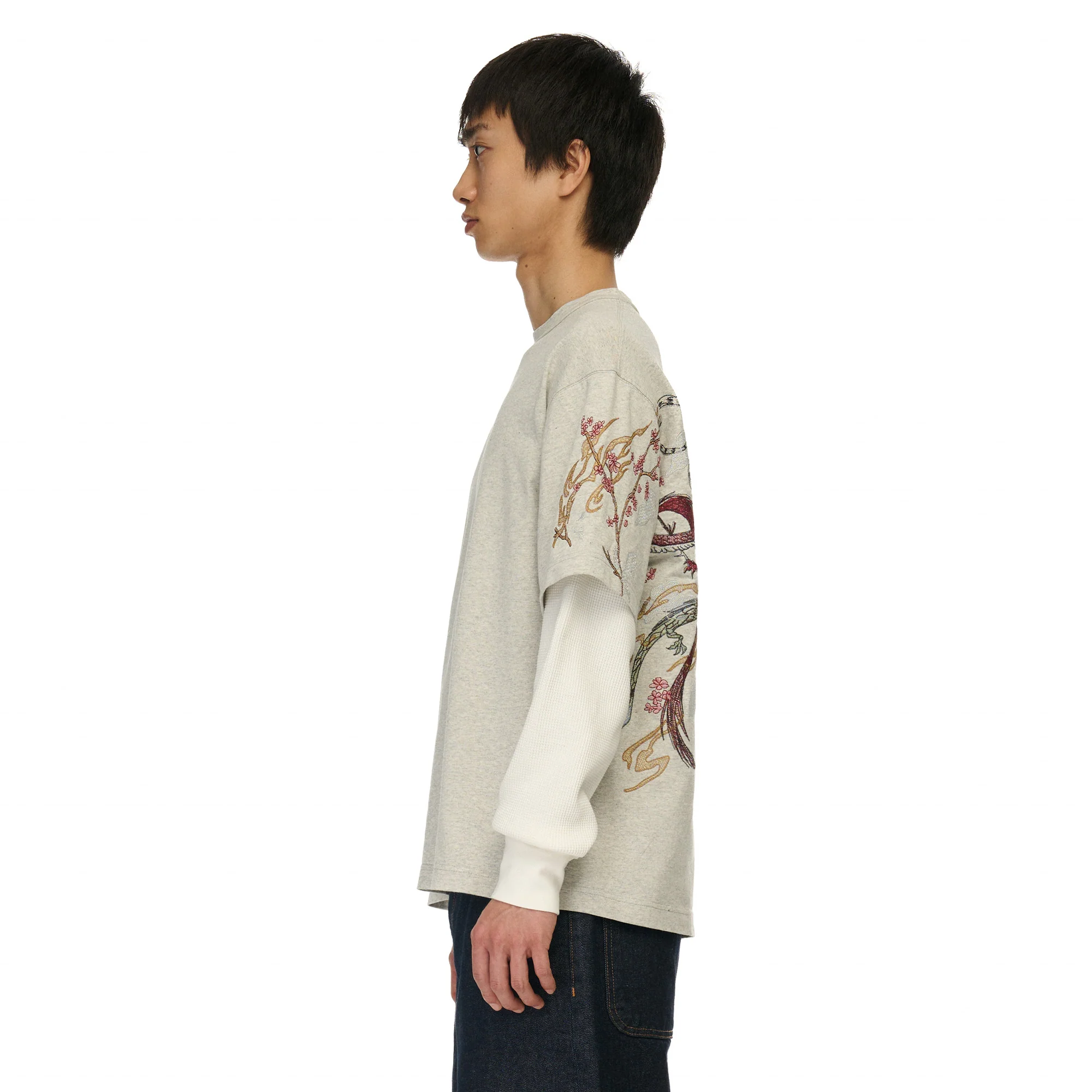 "yakuza" layered Longsleeve grey - Image 10