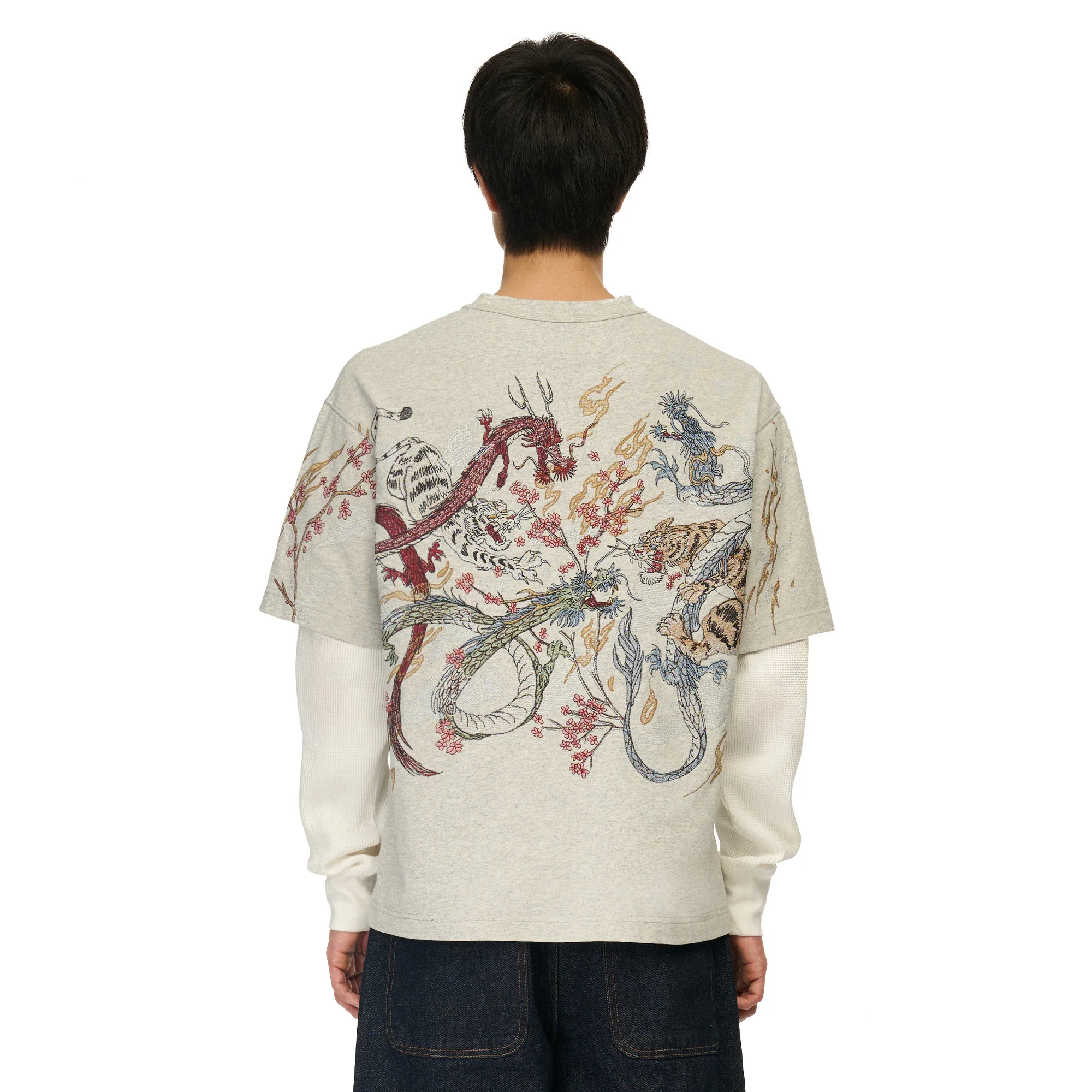 "yakuza" layered Longsleeve grey - Image 11