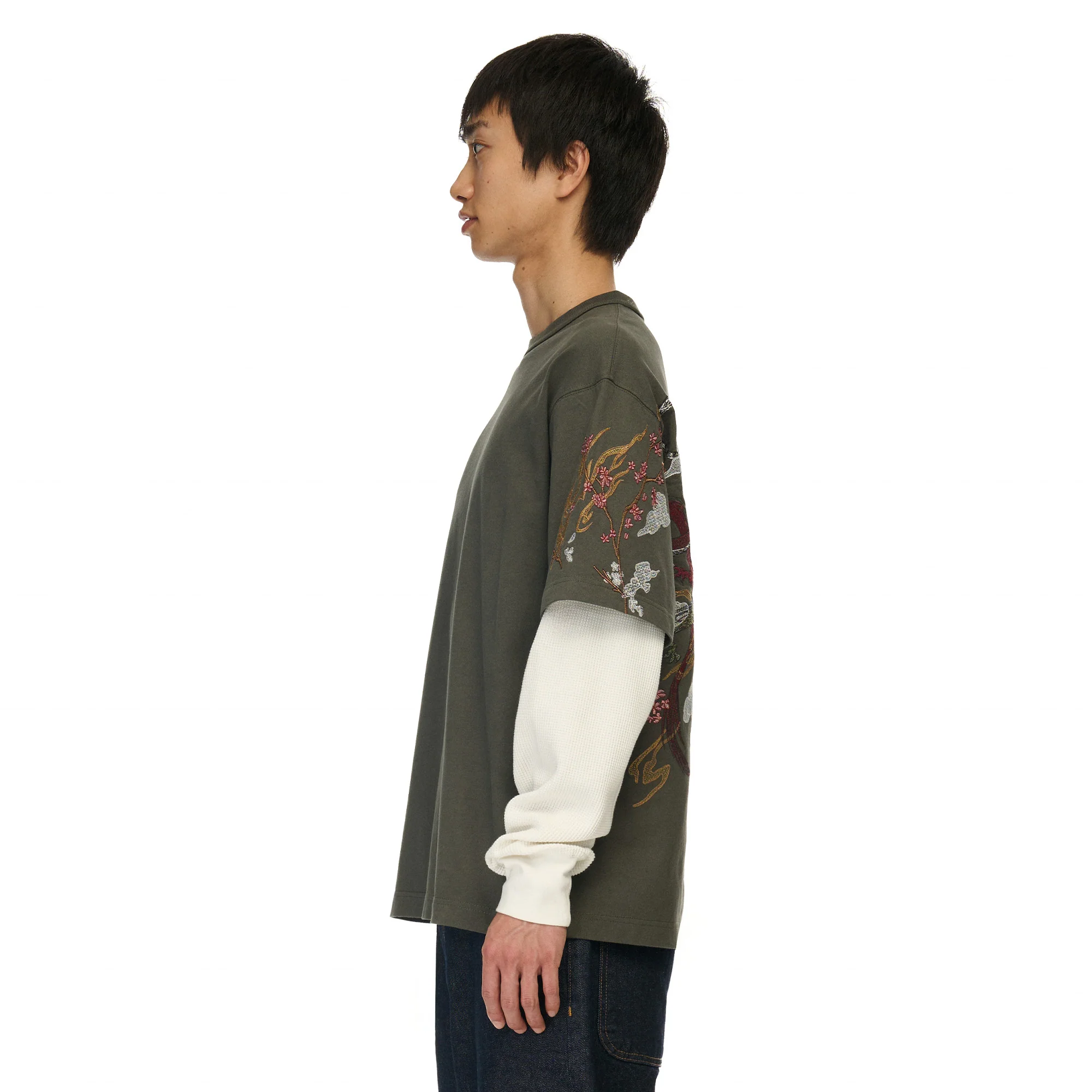 "yakuza" layered Longsleeve khaki - Image 10