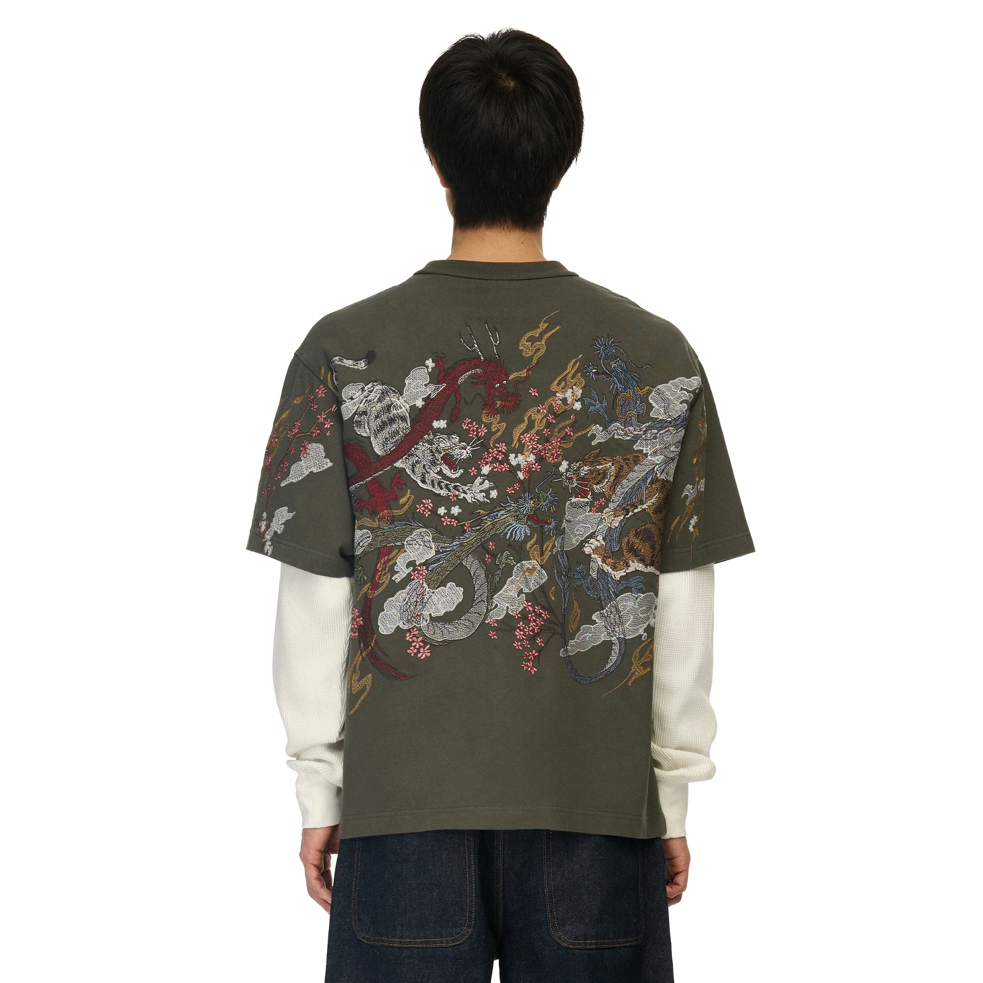 "yakuza" layered Longsleeve khaki - Image 11