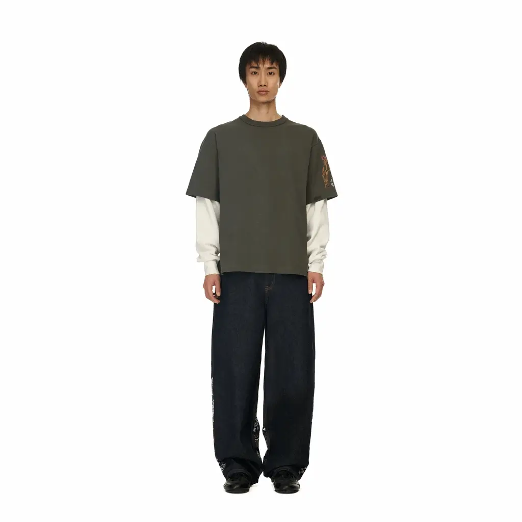 "yakuza" layered Longsleeve khaki - Image 12
