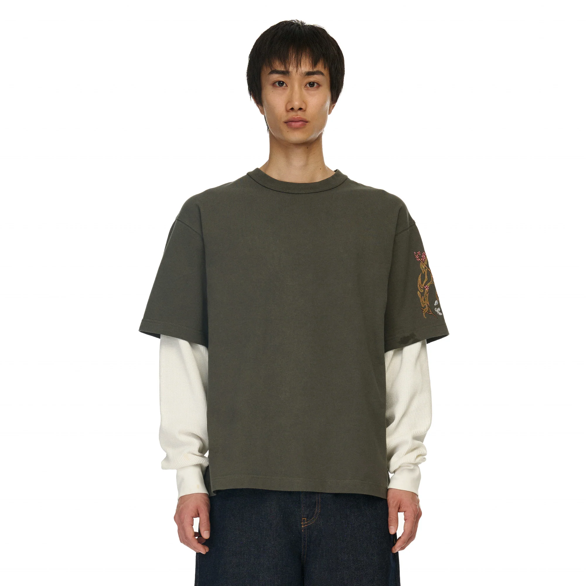 "yakuza" layered Longsleeve khaki - Image 9