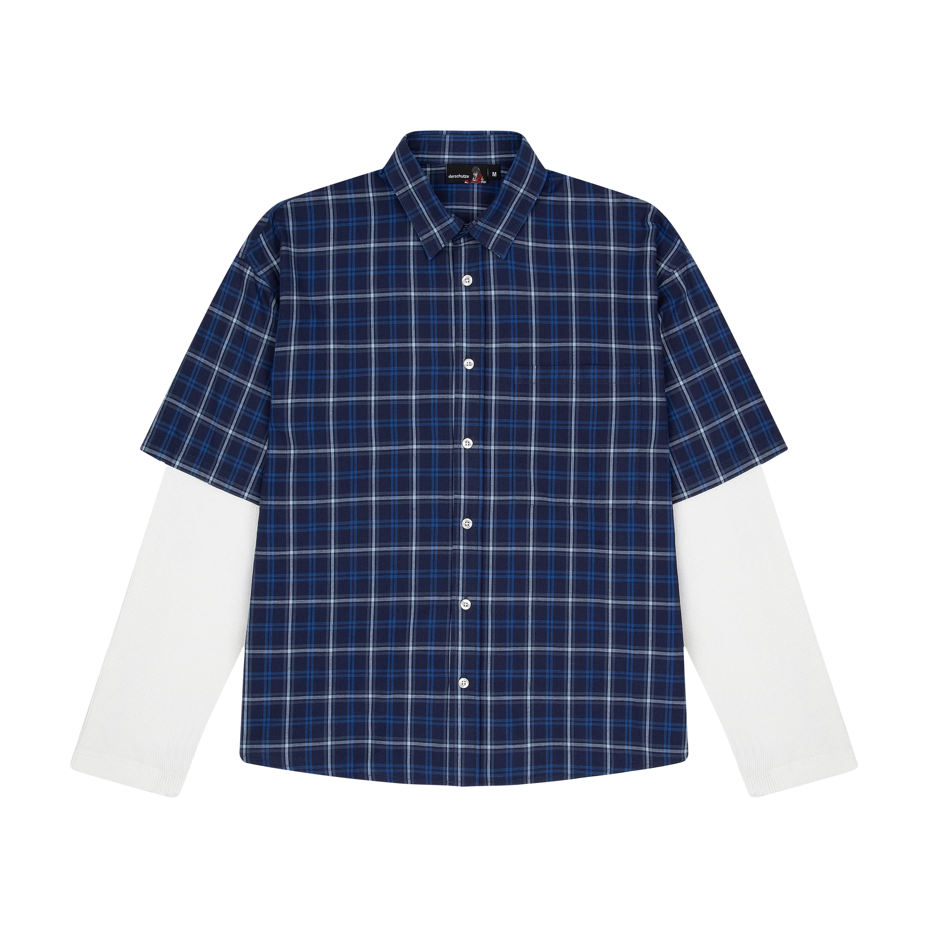 "yakuza" layered Shirt navy - Image 2