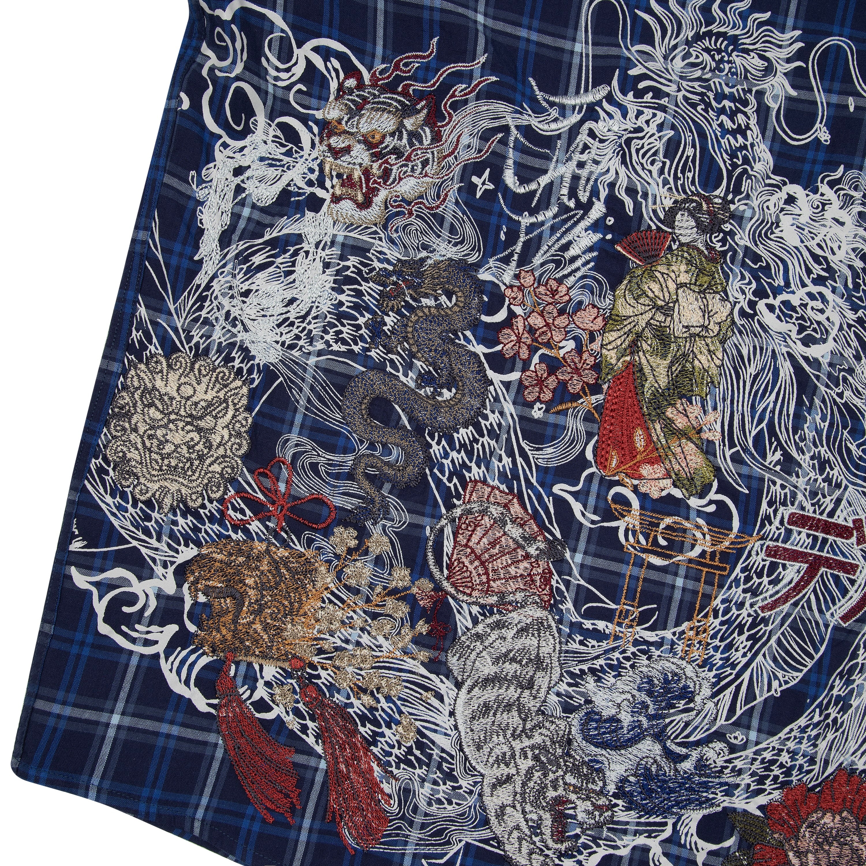 "yakuza" layered Shirt navy - Image 5