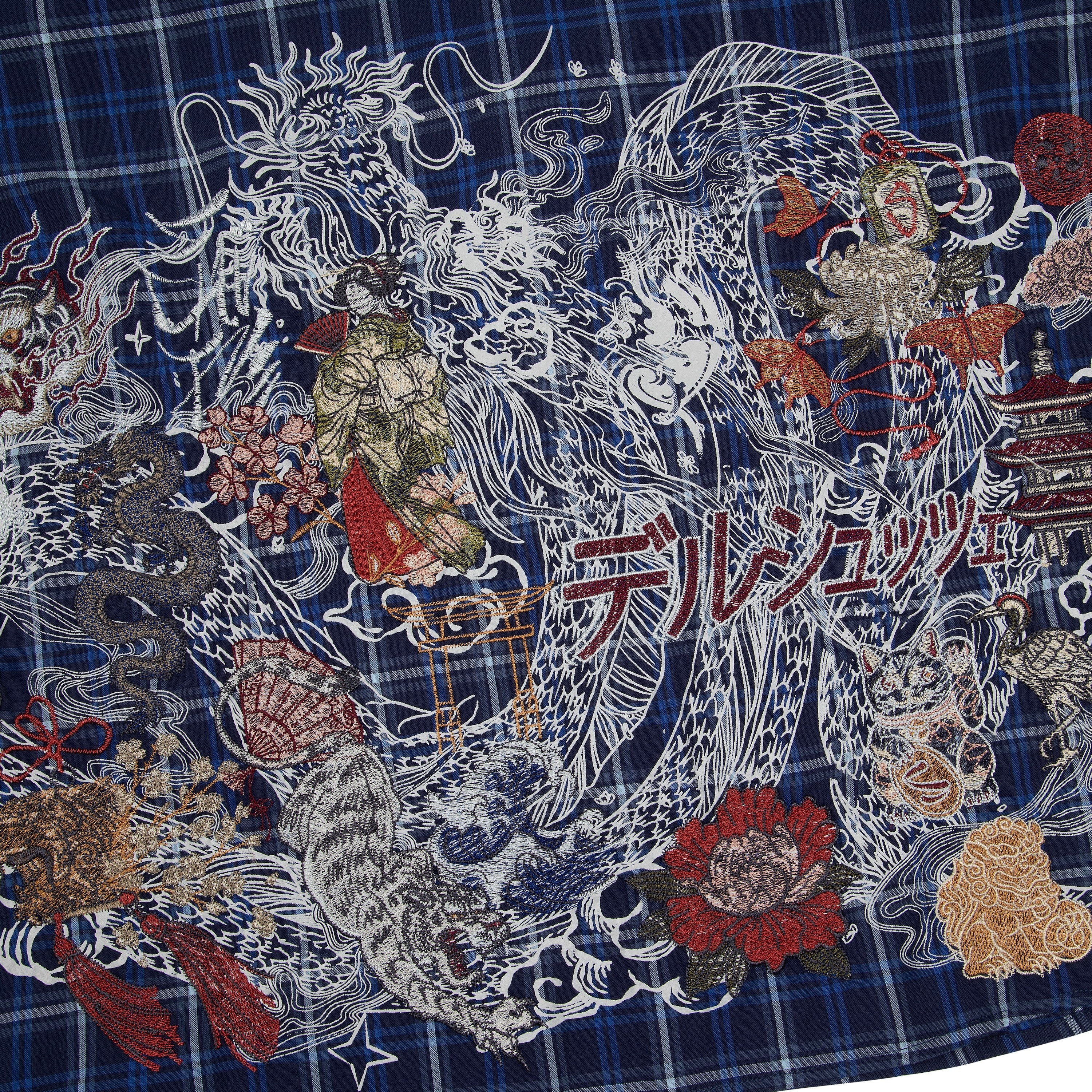 "yakuza" layered Shirt navy - Image 6