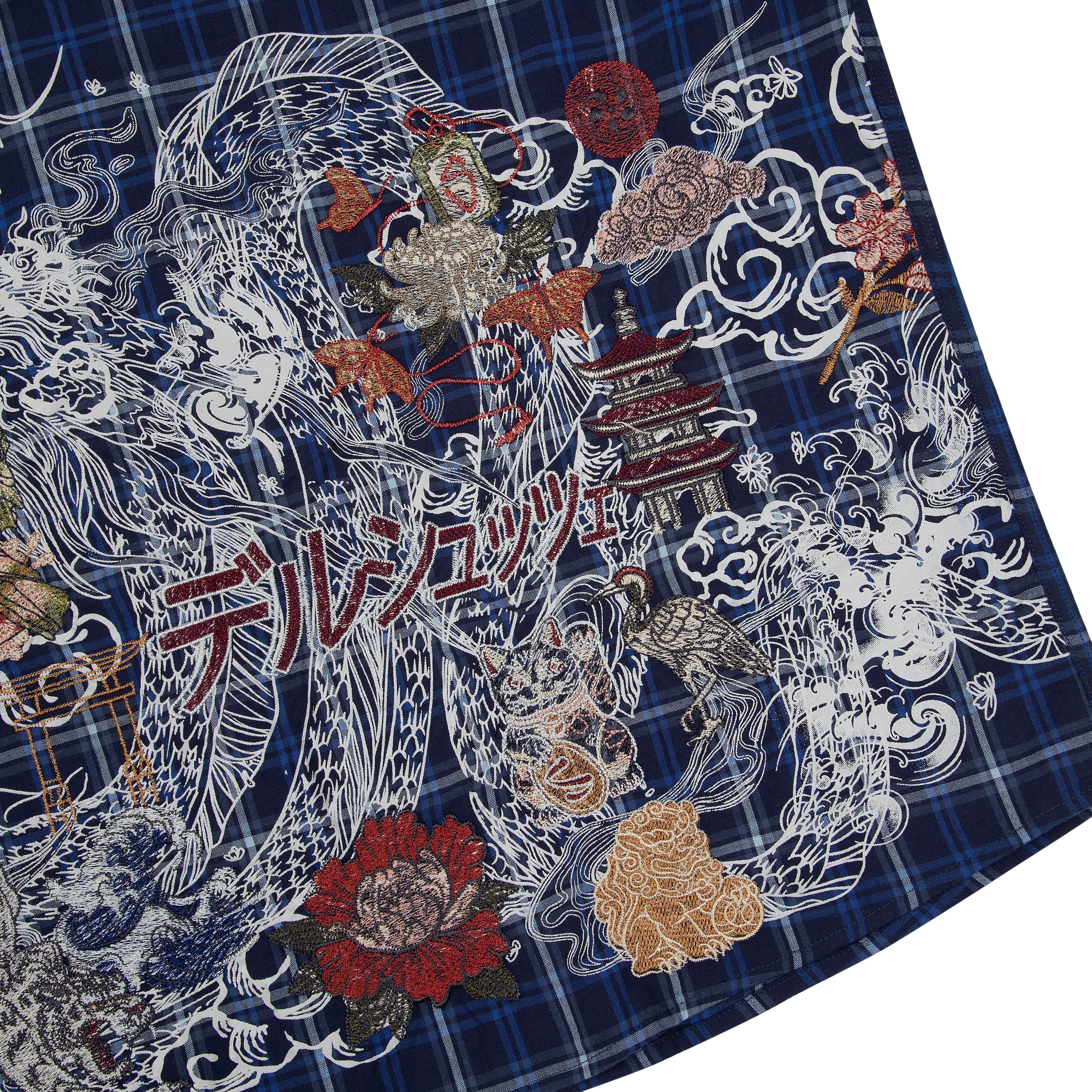 "yakuza" layered Shirt navy - Image 7