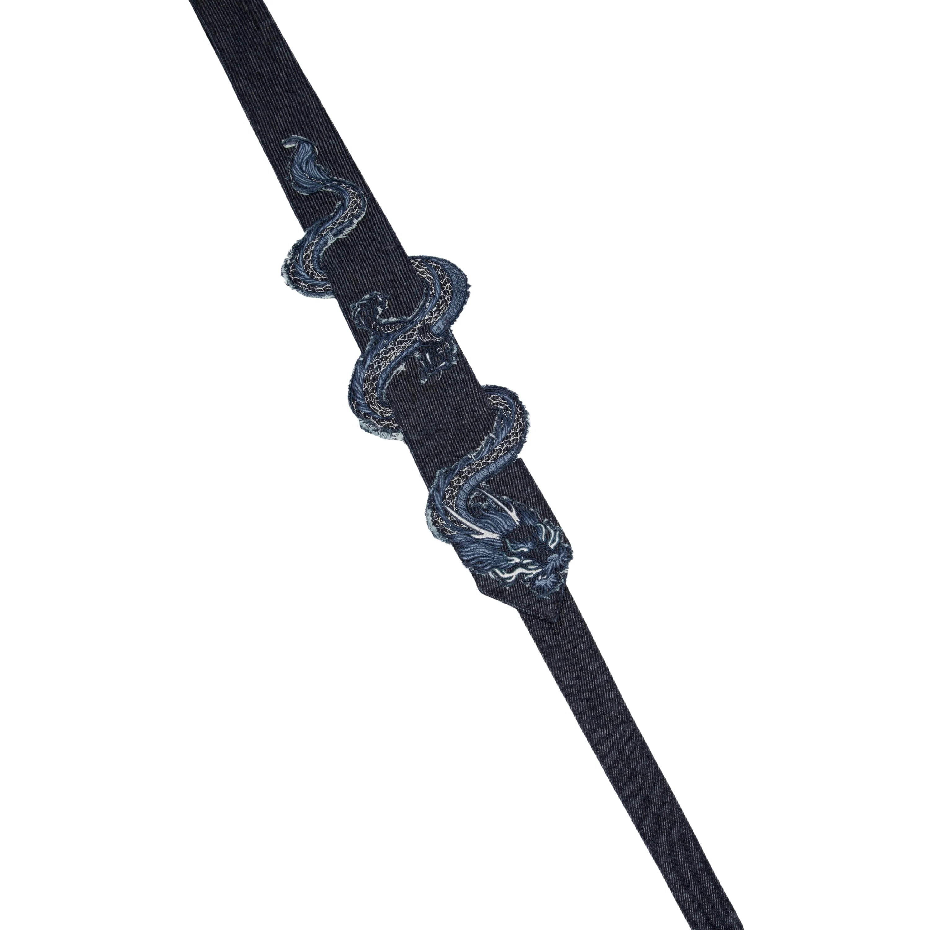 "yakuza" navy denim tie - Image 3