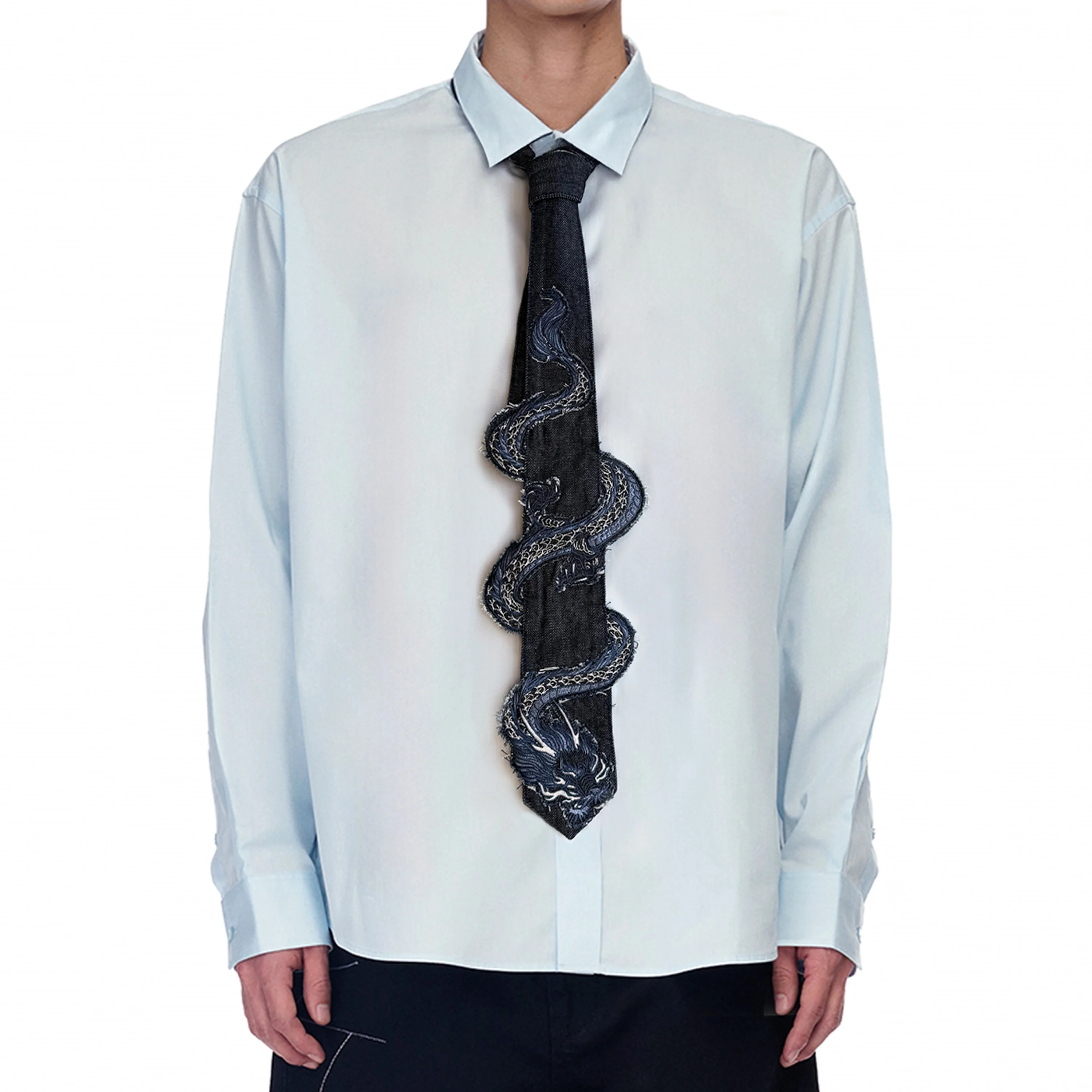 "yakuza" navy denim tie - Image 5