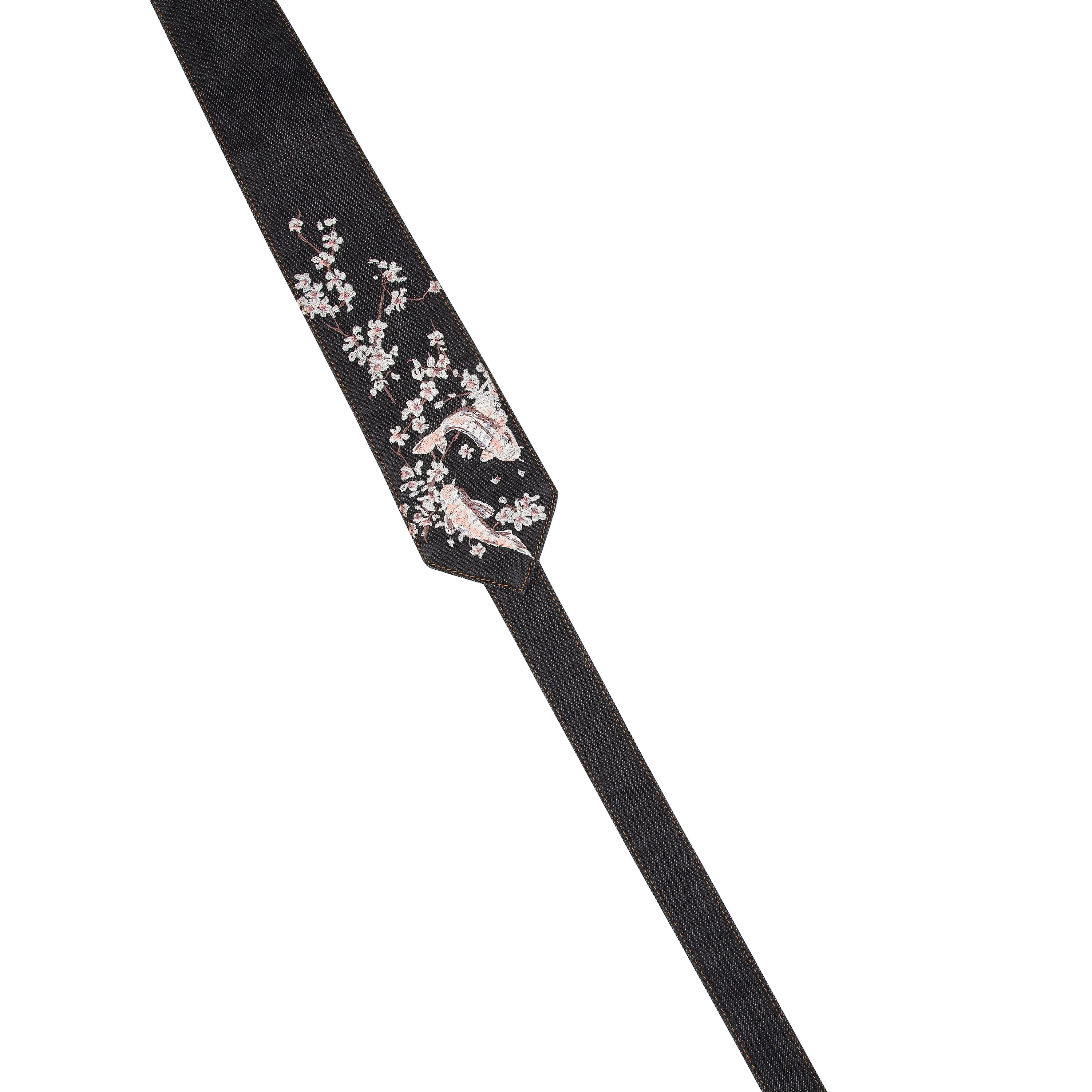 "yakuza" raw black denim tie - Image 2