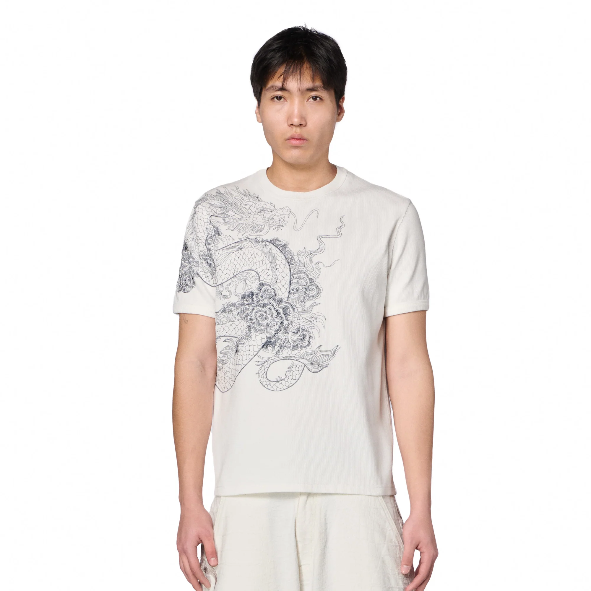 "yakuza" ribbed T Shirt off white - Image 5