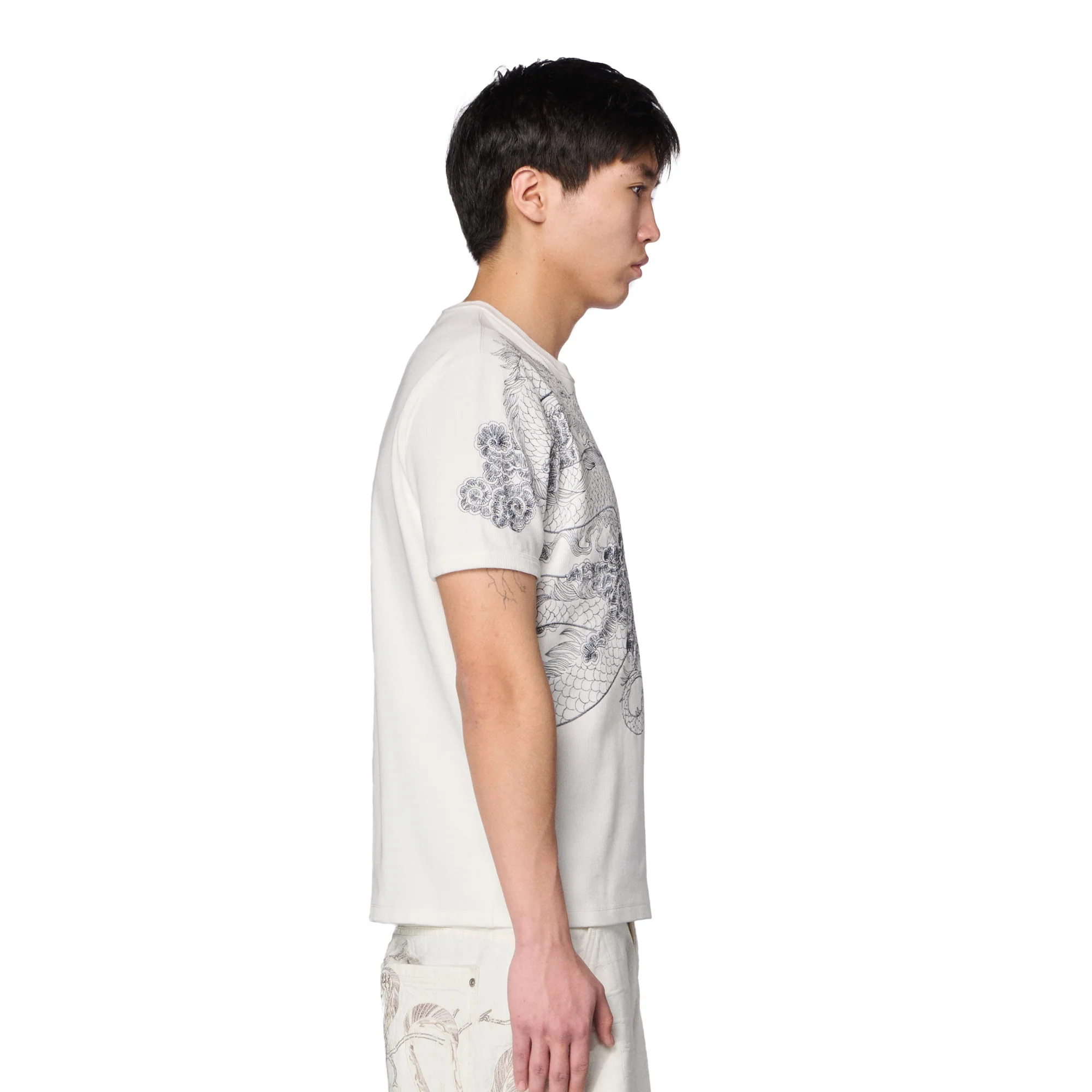 "yakuza" ribbed T Shirt off white - Image 6