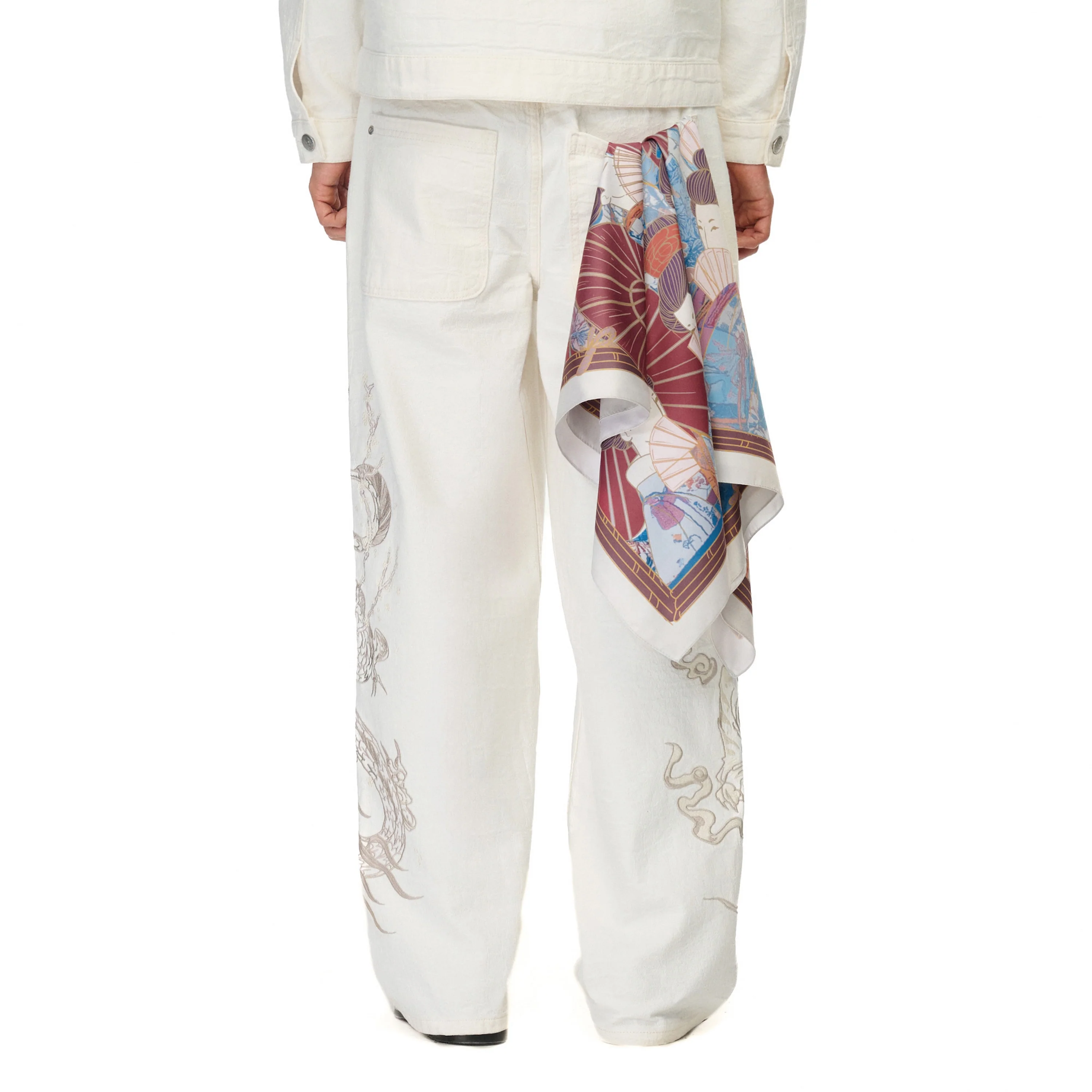 "yakuza"scarf ecru - Image 4