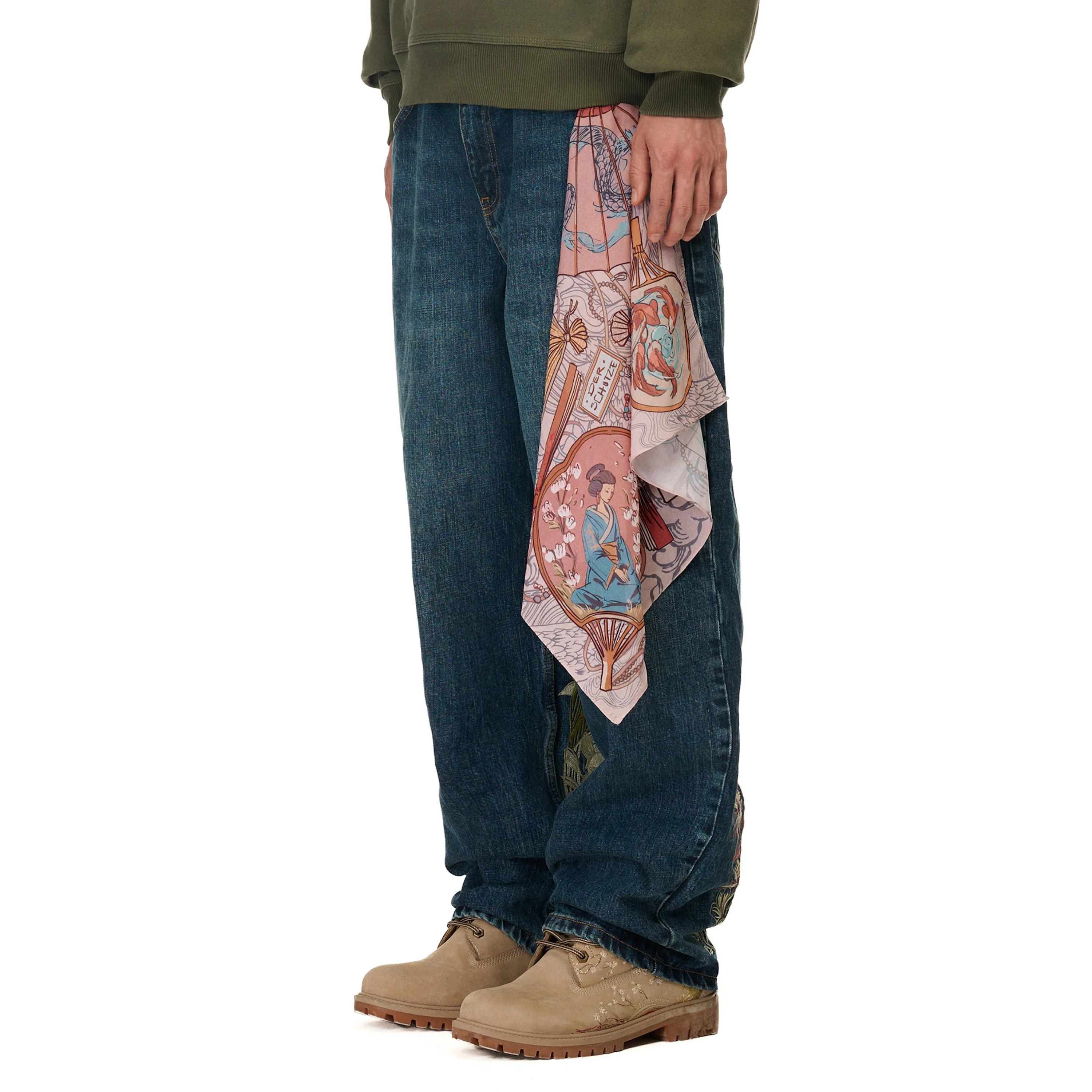 "yakuza"scarf soft pink - Image 4