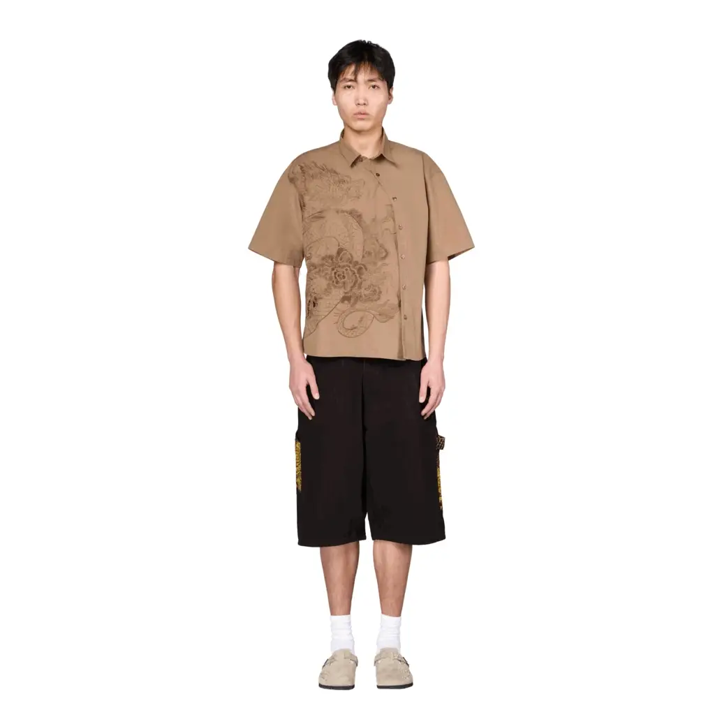 "yakuza" Shirt brown - Image 10
