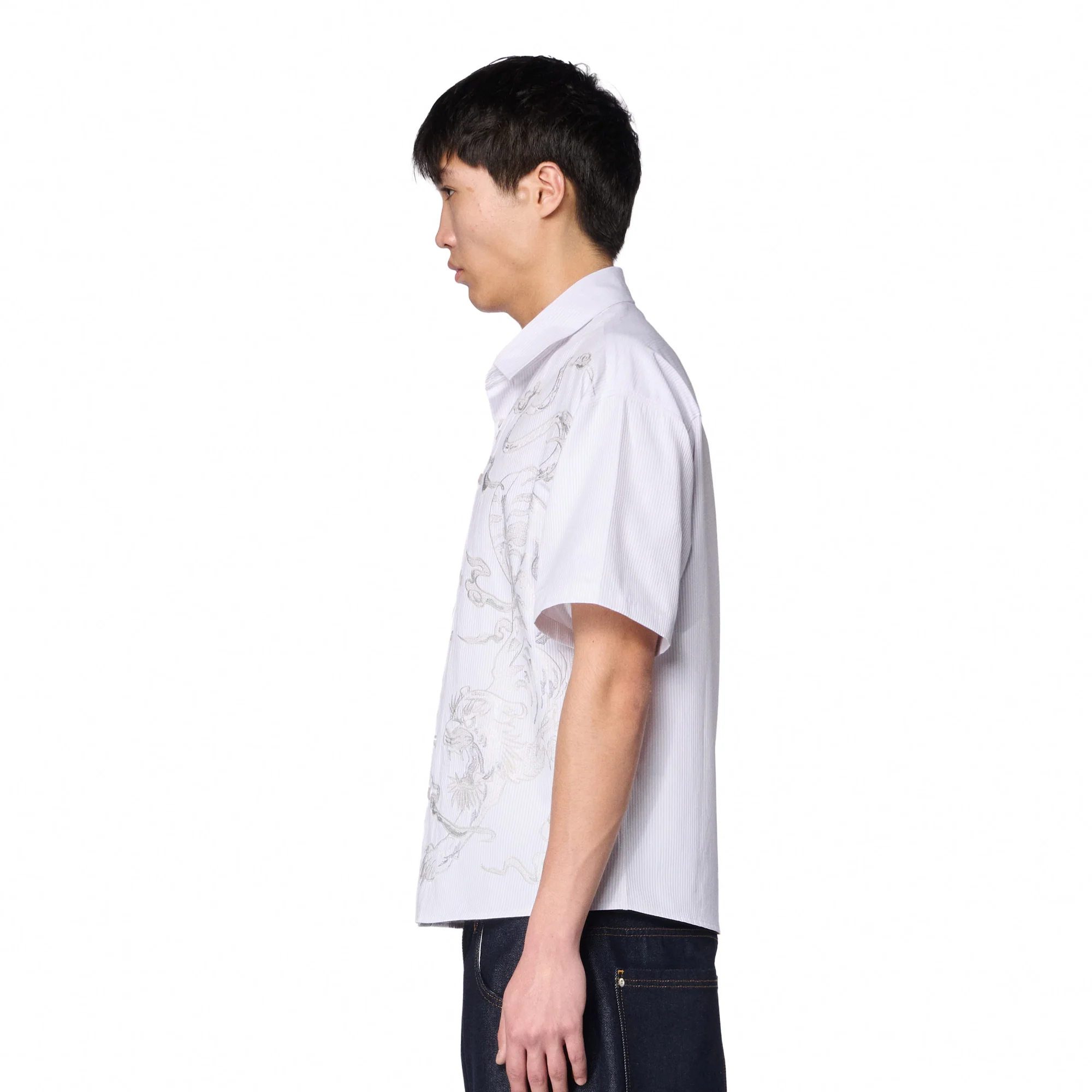"yakuza" Shirt white striped - Image 7
