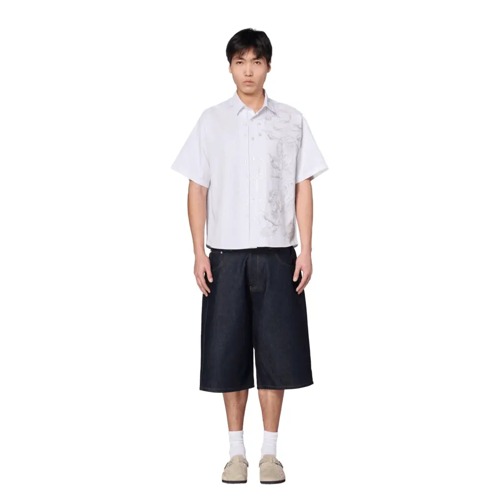 "yakuza" Shirt white striped - Image 9