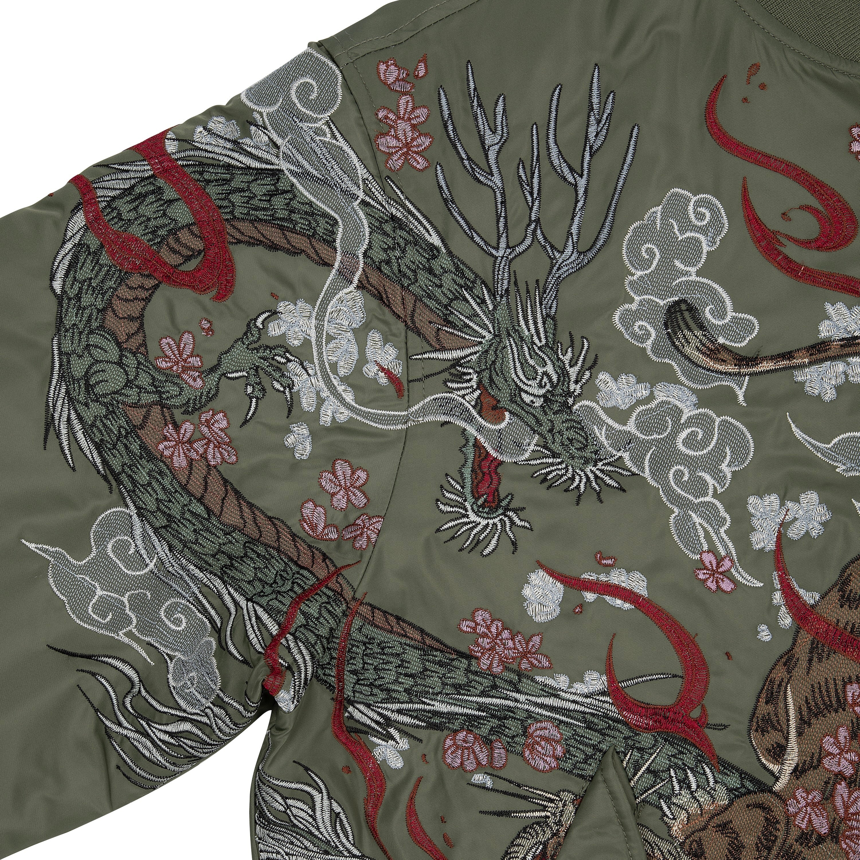 "yakuza v2" bomber Jacket dark green - Image 7