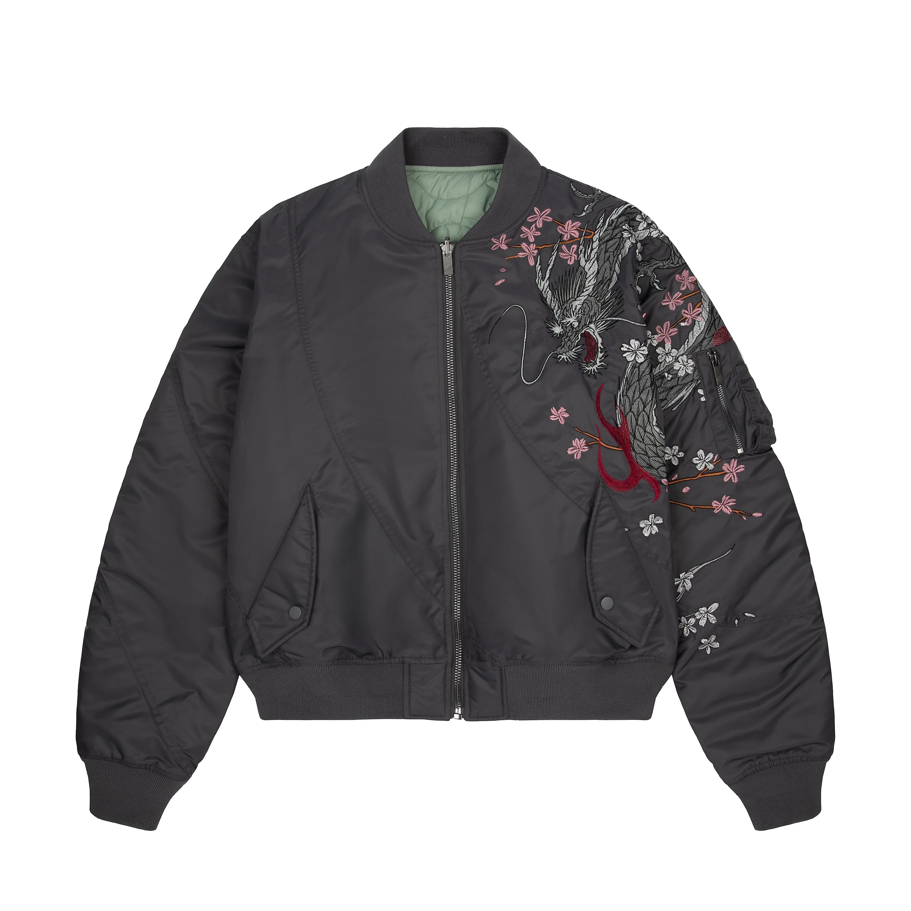 "yakuza v2" bomber Jacket dark grey
