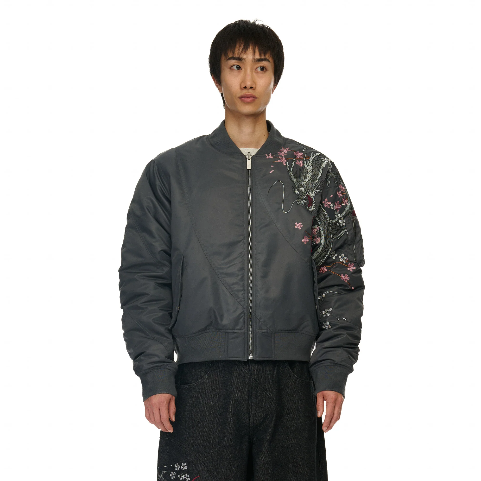 "yakuza v2" bomber Jacket dark grey - Image 13