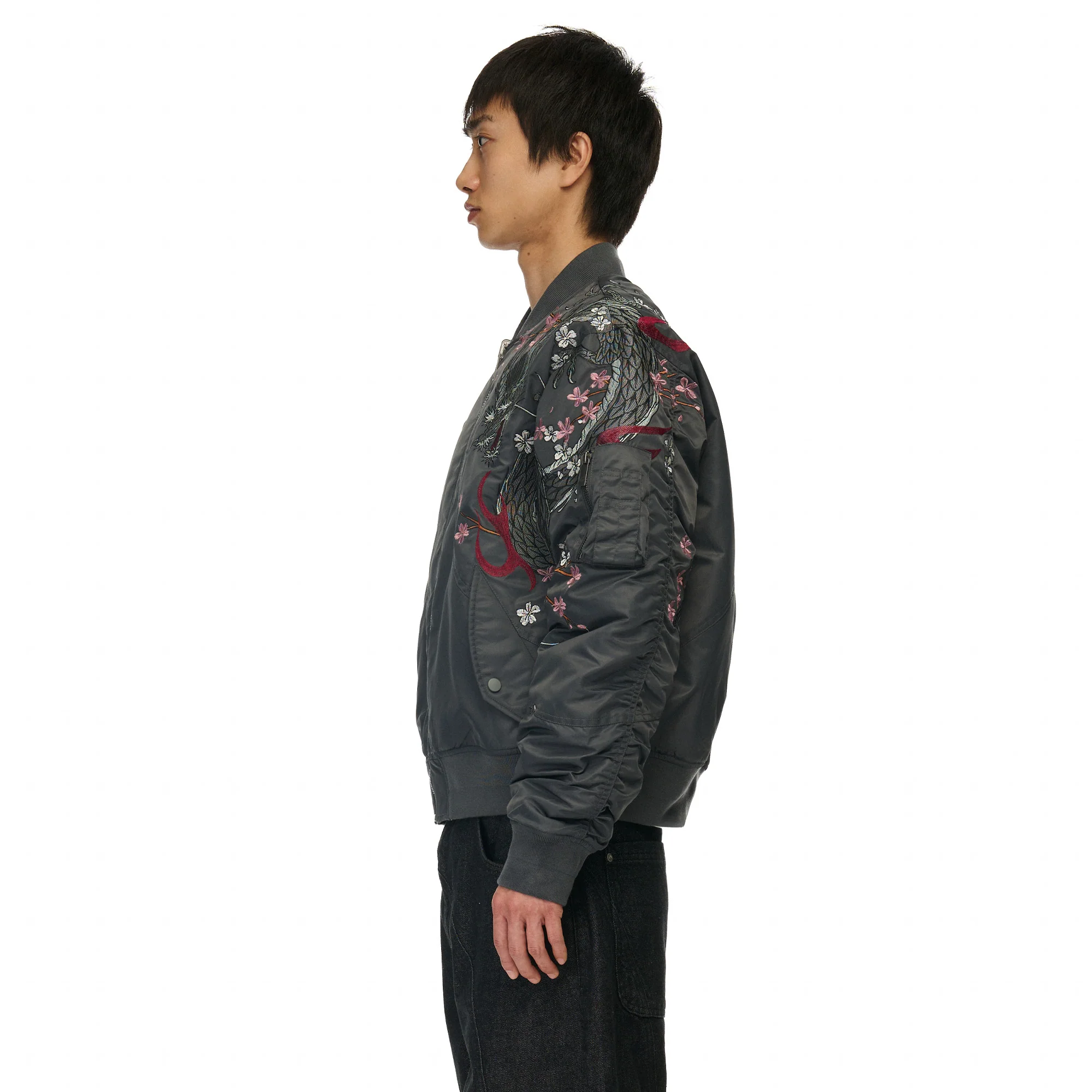 "yakuza v2" bomber Jacket dark grey - Image 14
