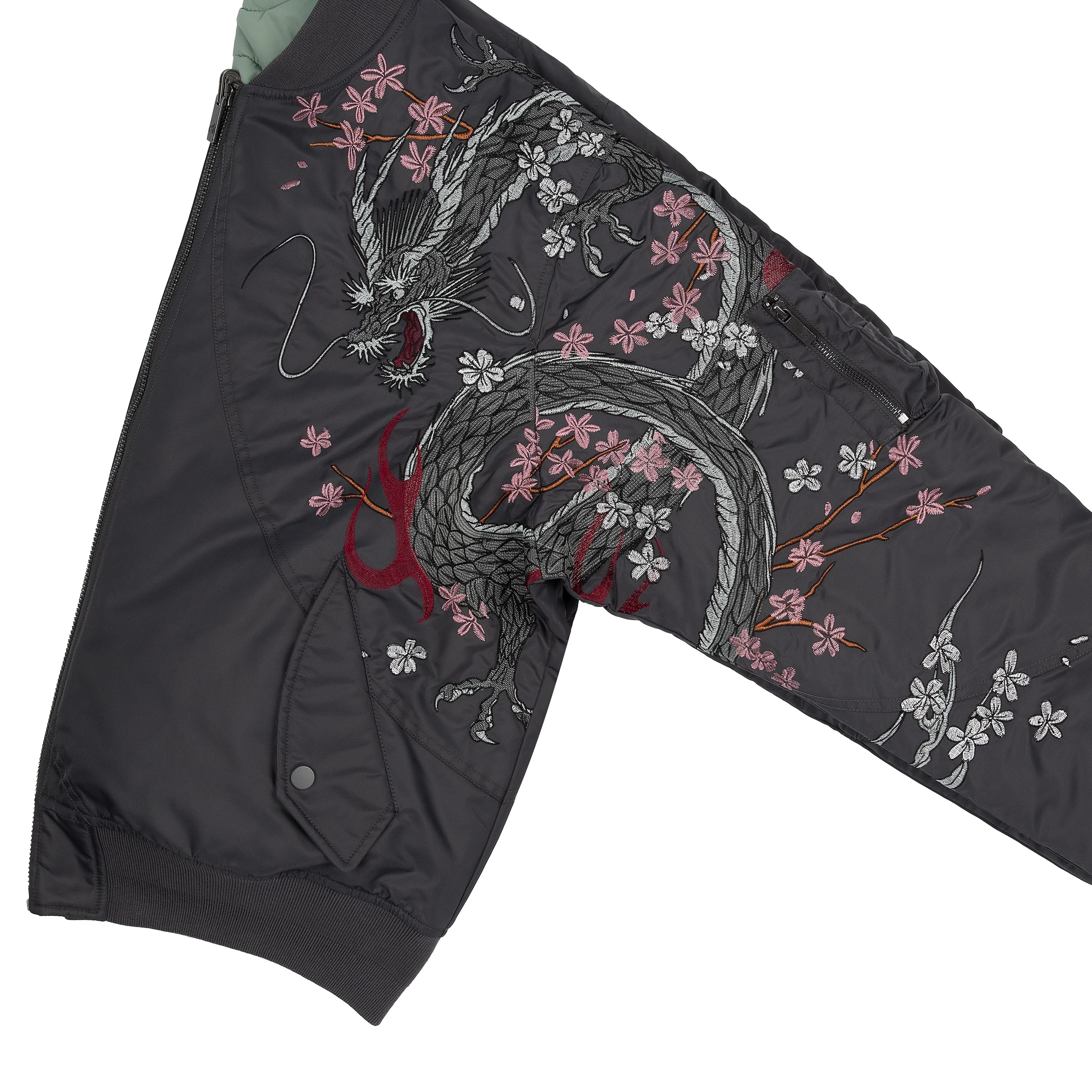 "yakuza v2" bomber Jacket dark grey - Image 6