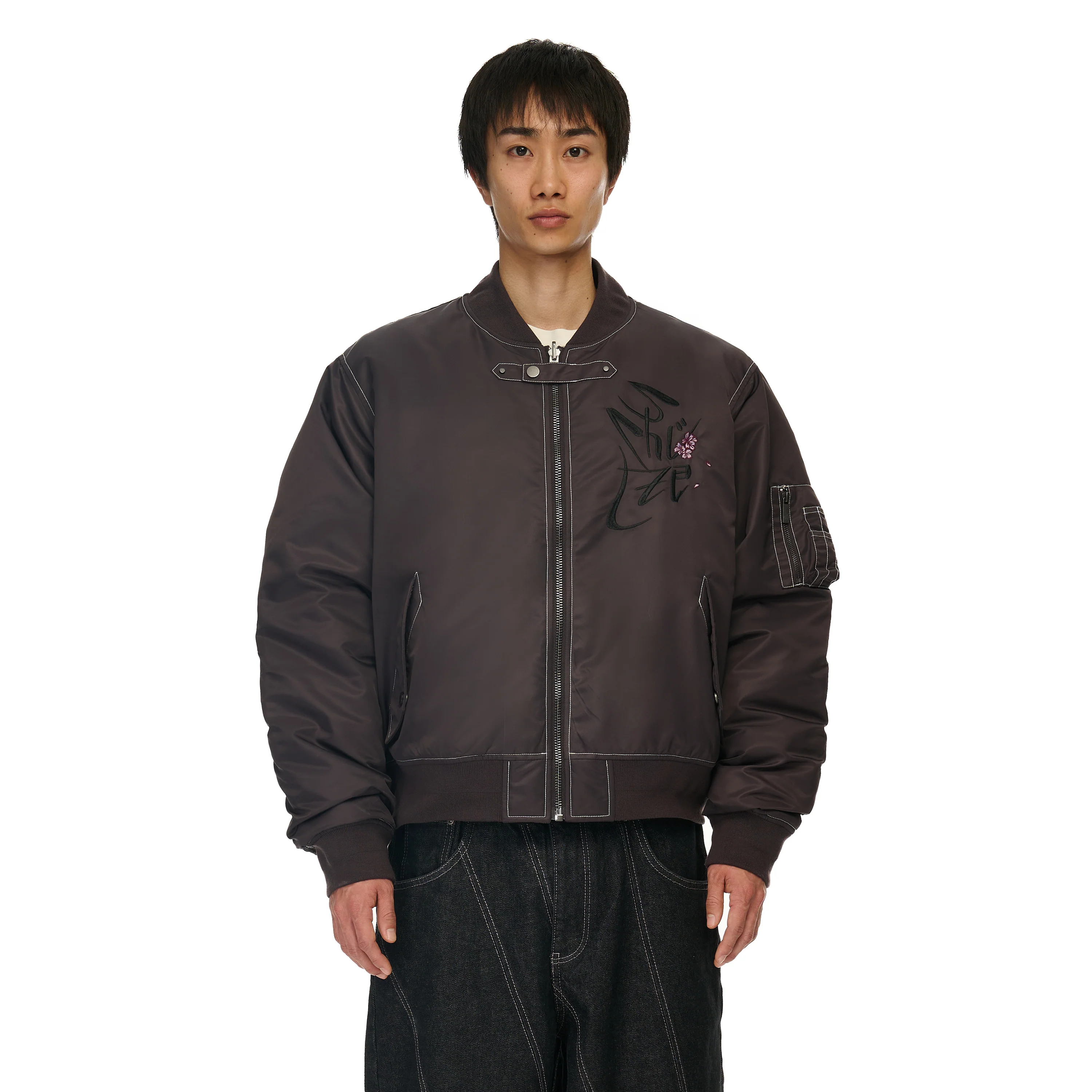 "yakuza v2" bomber Jacket deep plum - Image 13