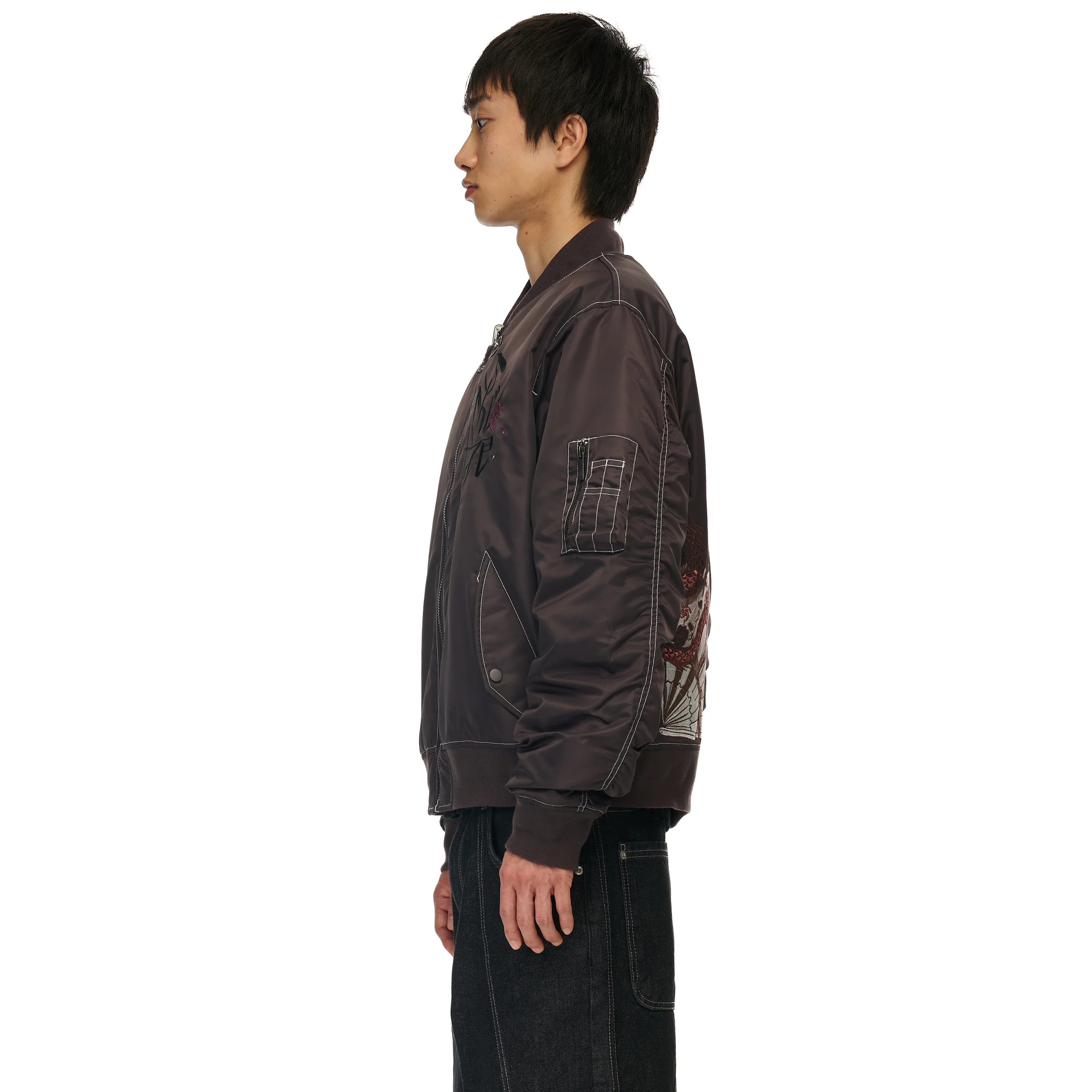 "yakuza v2" bomber Jacket deep plum - Image 14