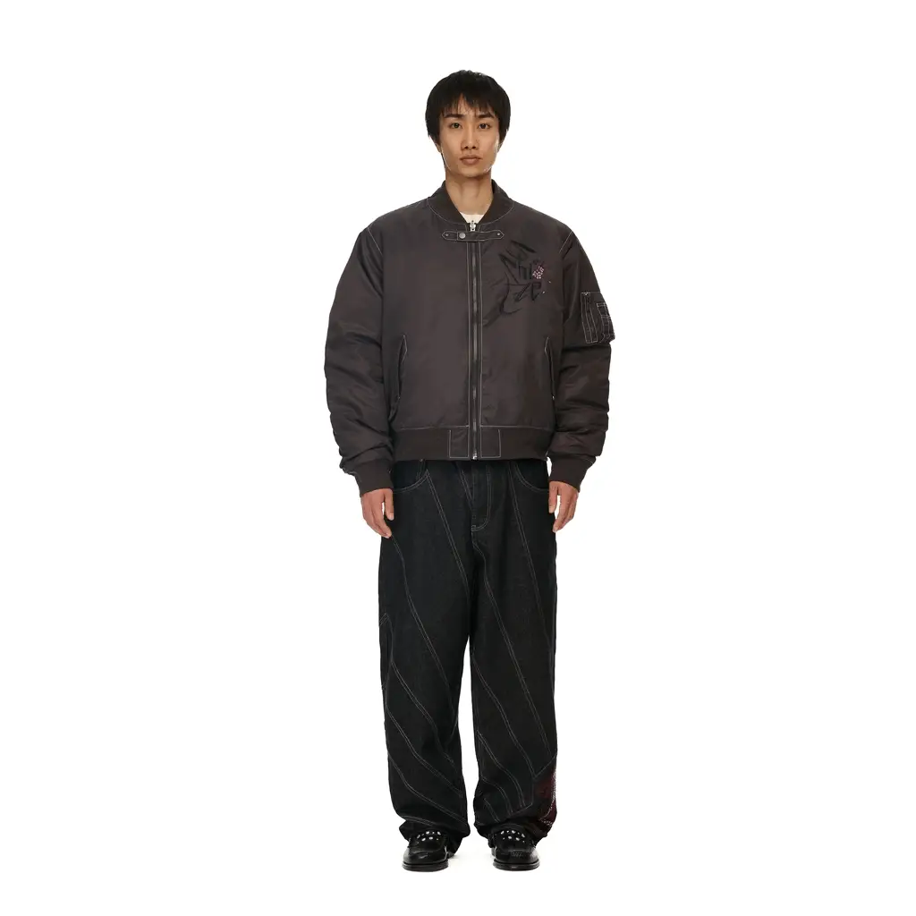 "yakuza v2" bomber Jacket deep plum - Image 18