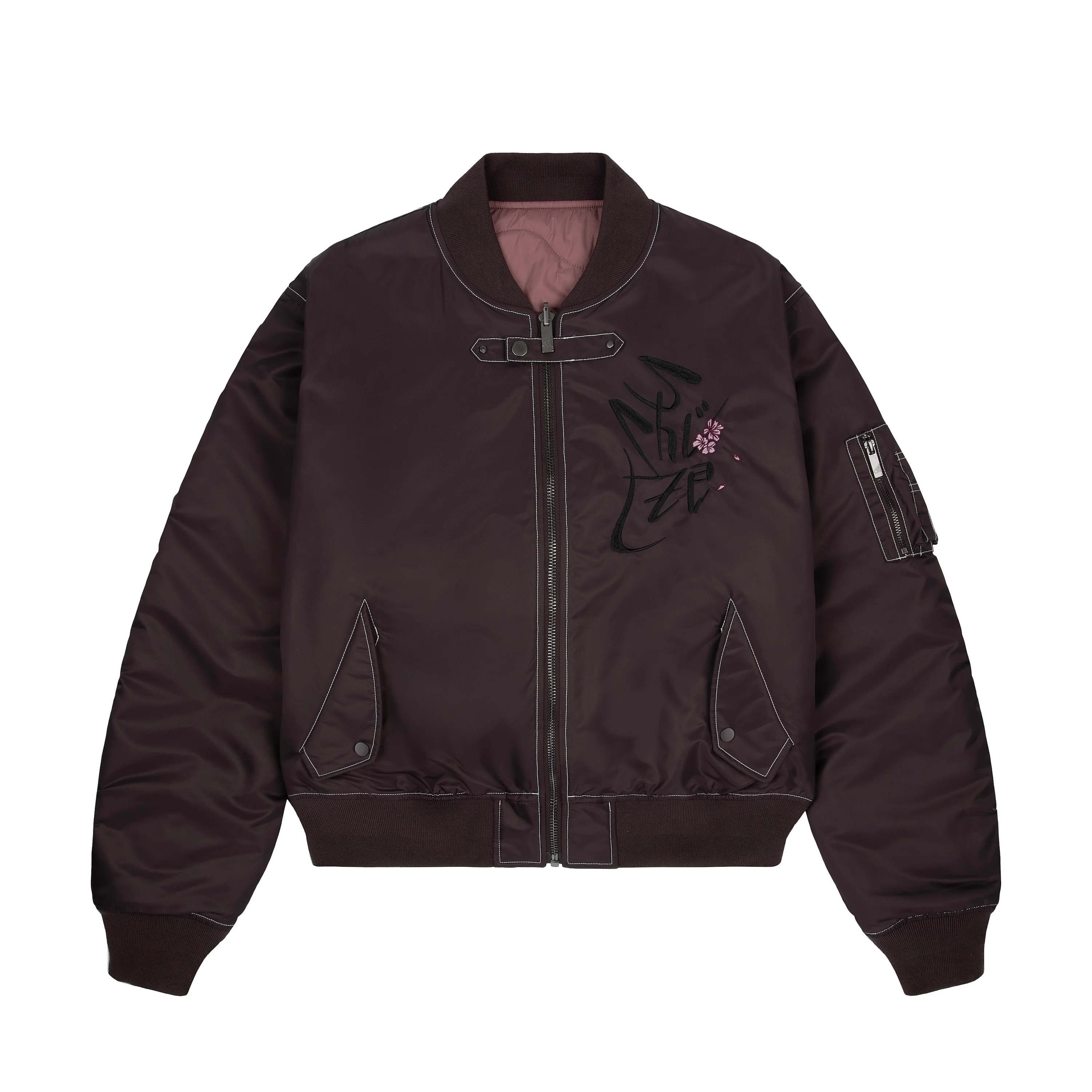 "yakuza v2" bomber Jacket deep plum - Image 2