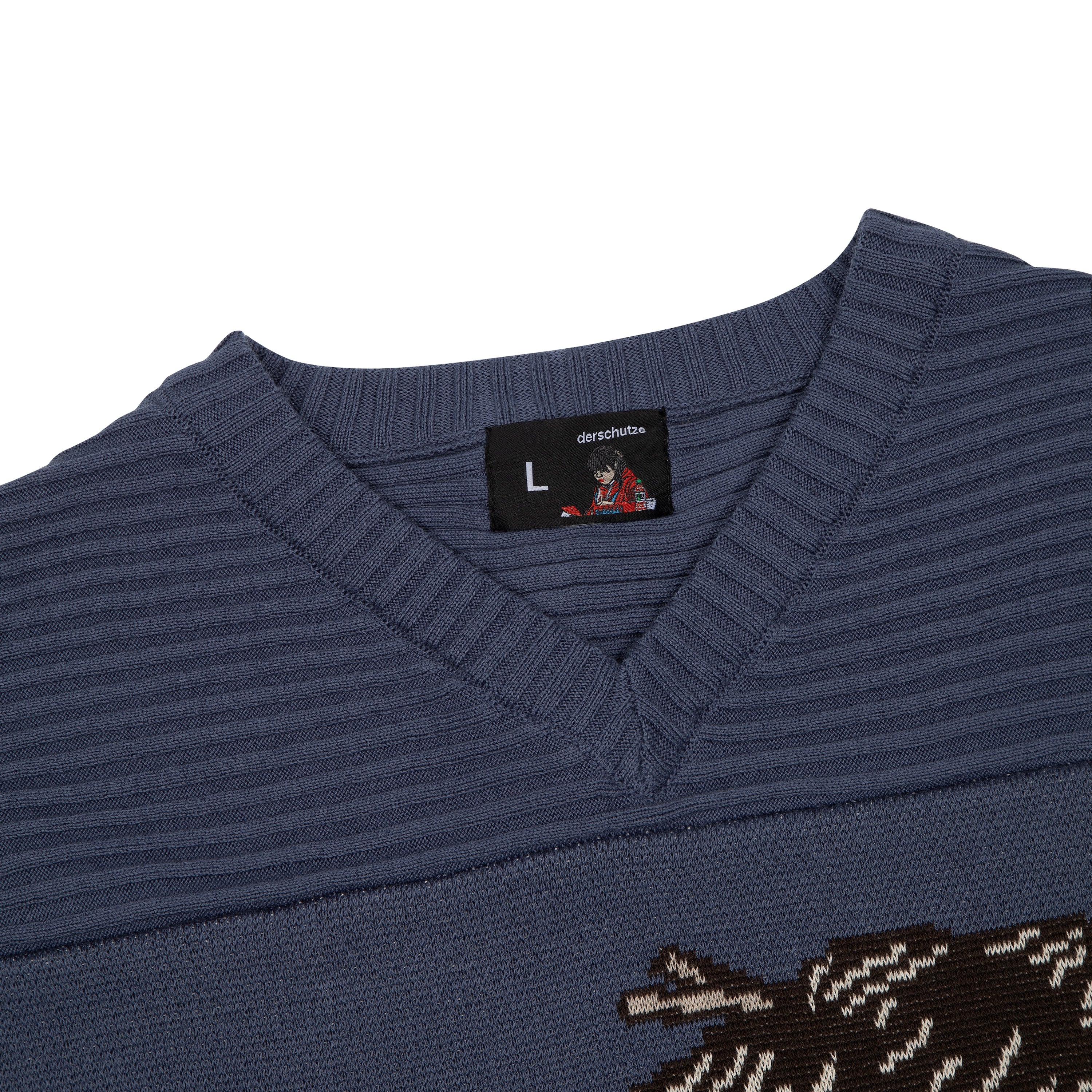 "yakuza v2" knitted Jersey blue - Image 3