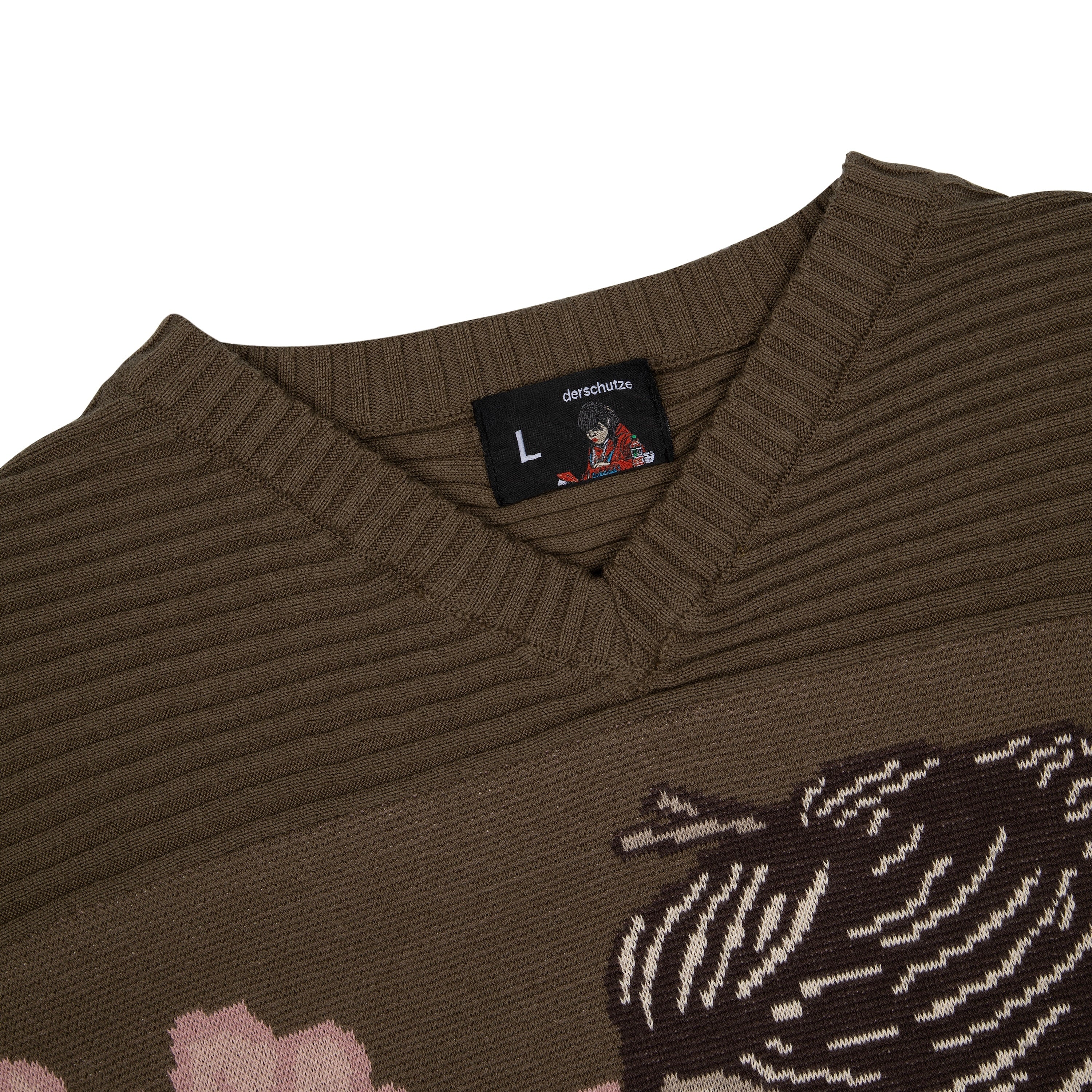 "yakuza v2" knitted Jersey khaki - Image 3