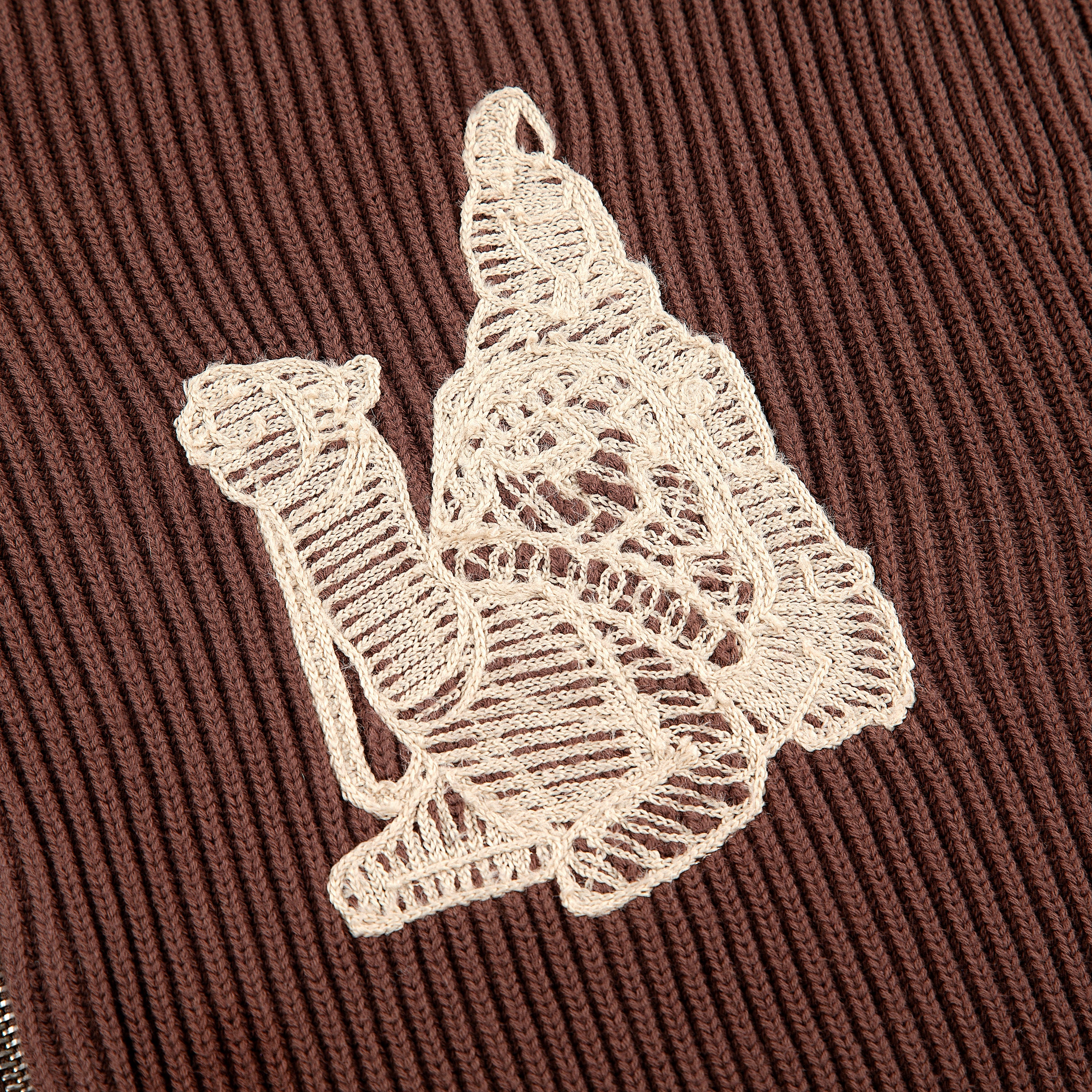 "yasmin v3" Zip Up knit brown - Image 3